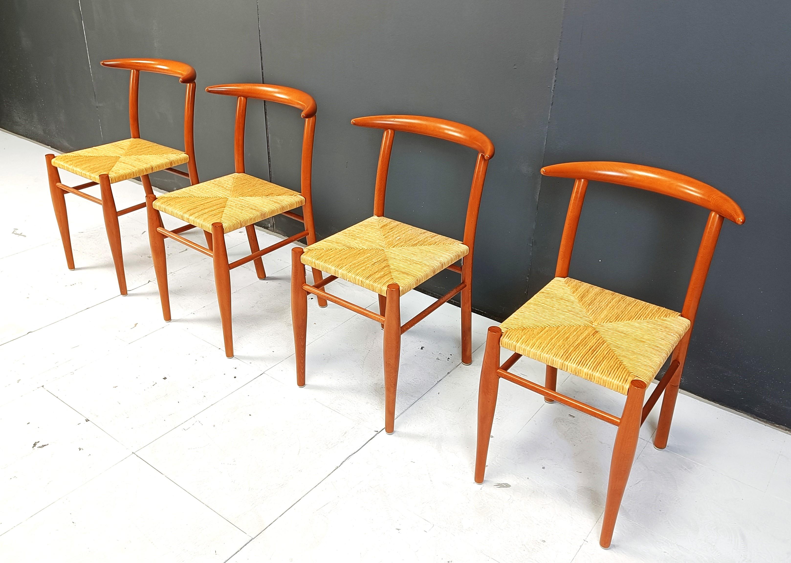 Philippe Starck chairs model Tessa nature edition Driade Aleph 1990 set of 4 2