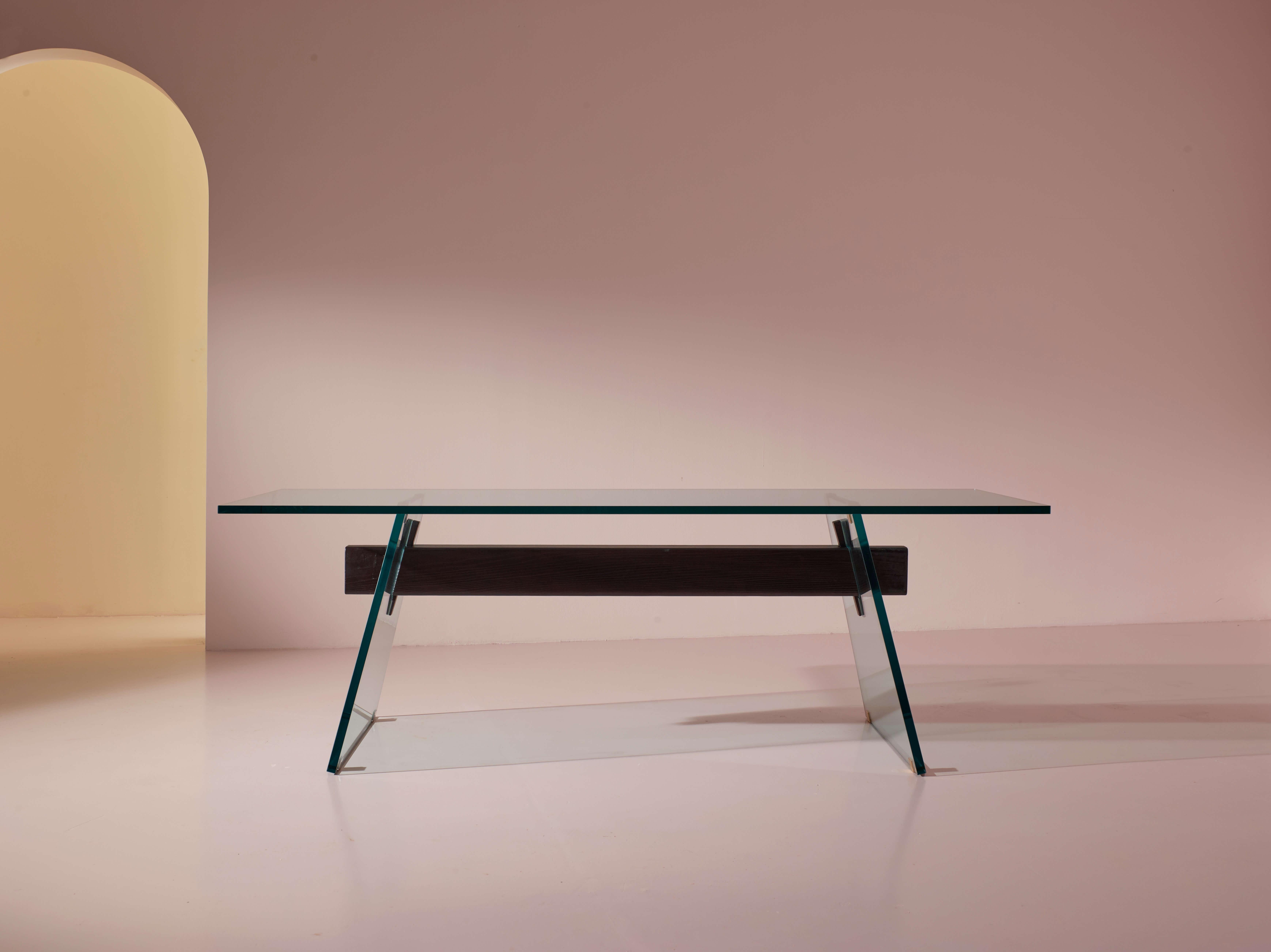 Brass Philippe Starck Compression prototype dining table by Glas Italia, 2024 For Sale
