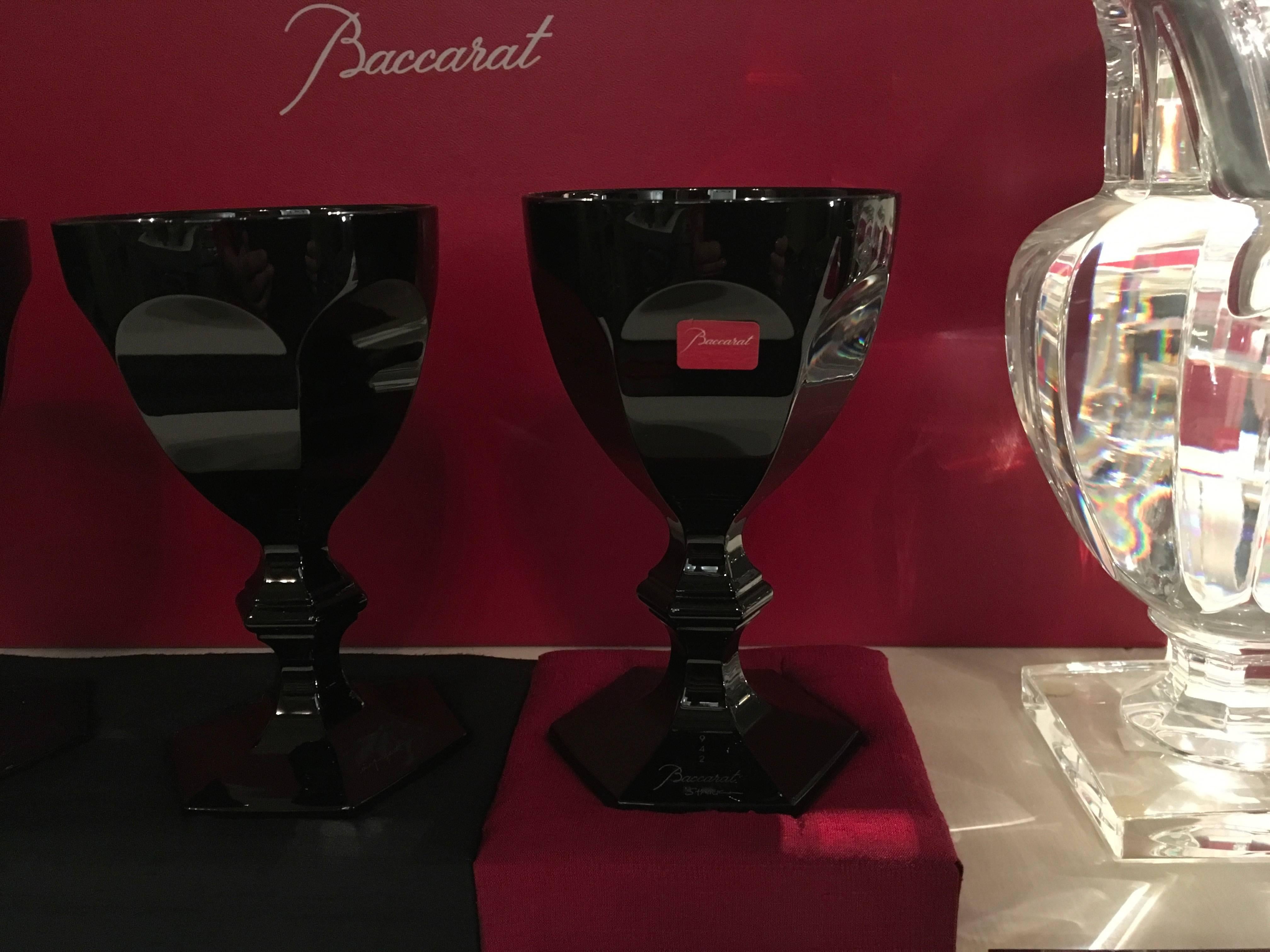 Louis XVI Baccarat Contemporary Design Black Crystal Glass by Philippe Starck