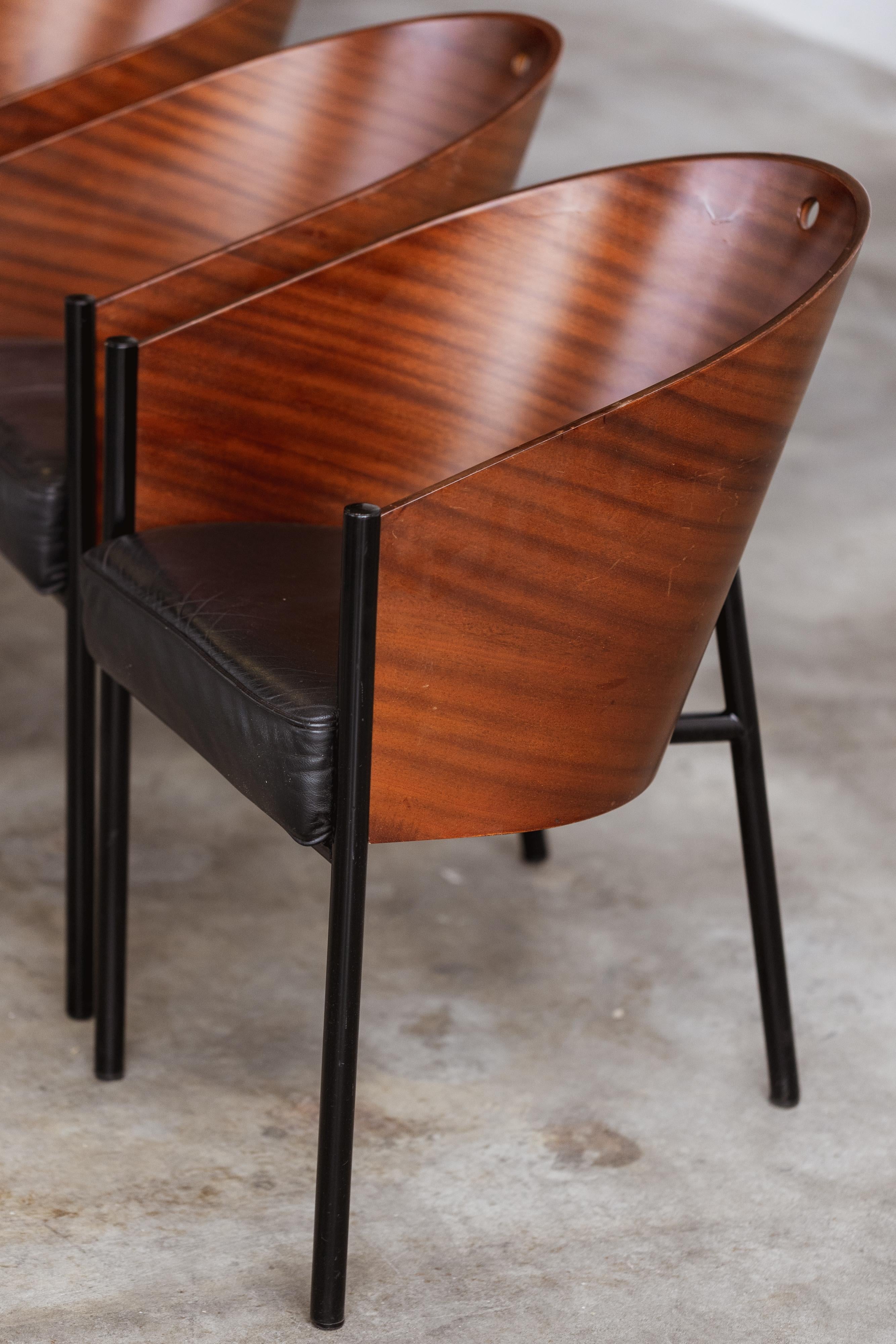 Philippe Starck Costes Esszimmerstühle für Driade, 1984, 2er-Set (Stahl) im Angebot