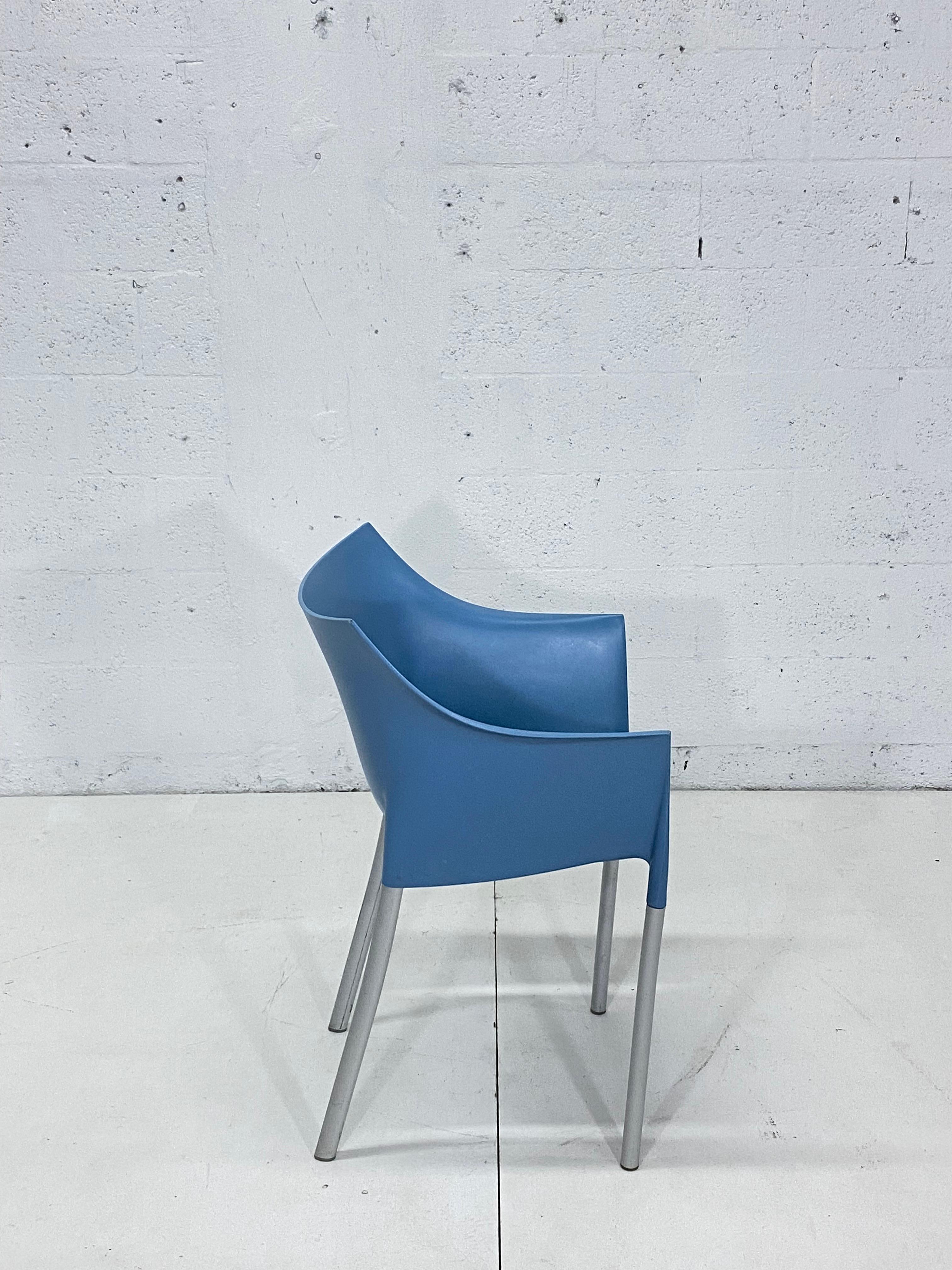 Philippe Starck Dr. No Blue Dining Chairs for Kartell In Good Condition In Miami, FL