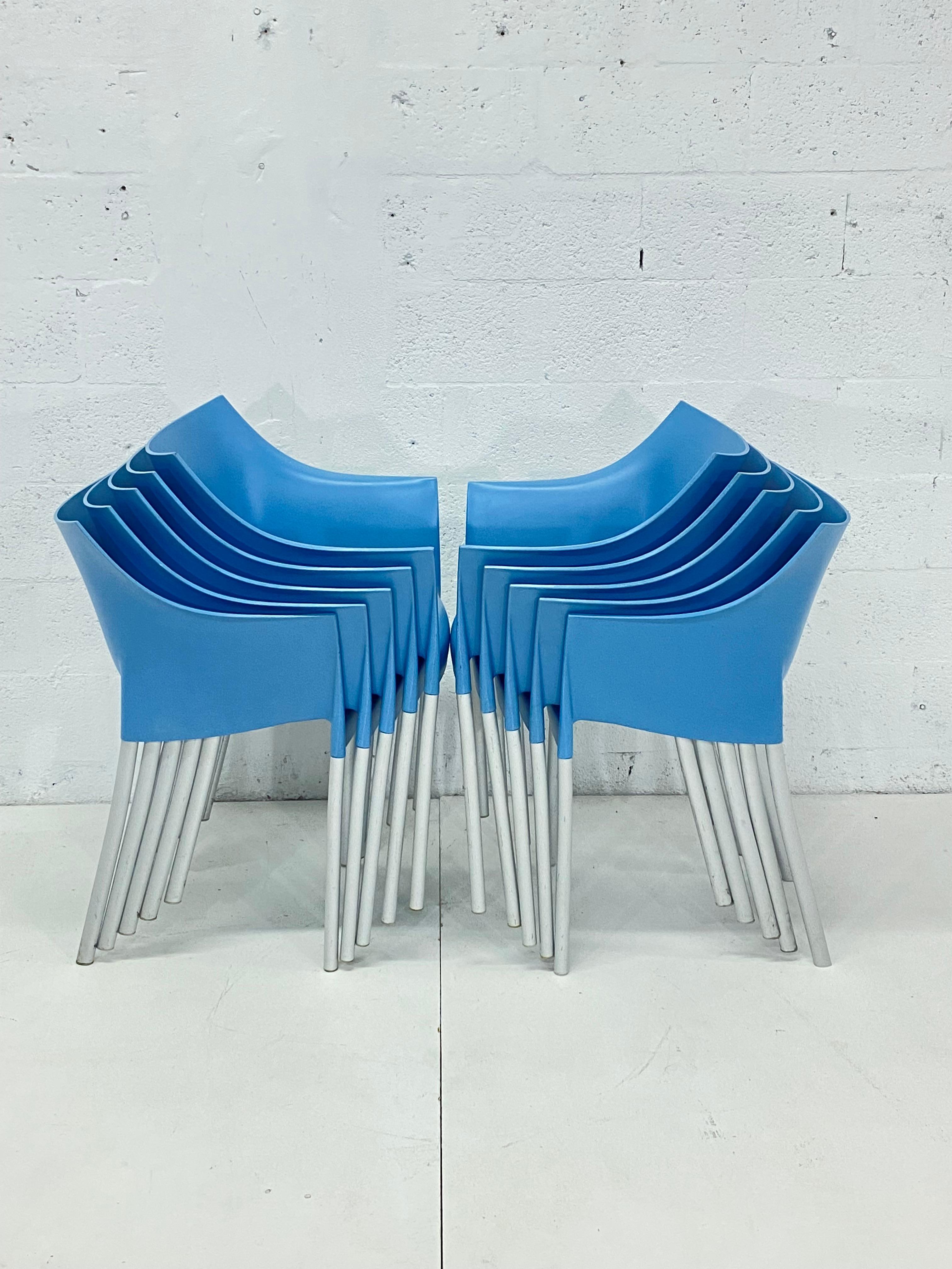 Philippe Starck Dr. No Blue Dining Chairs for Kartell, Set of Ten 4