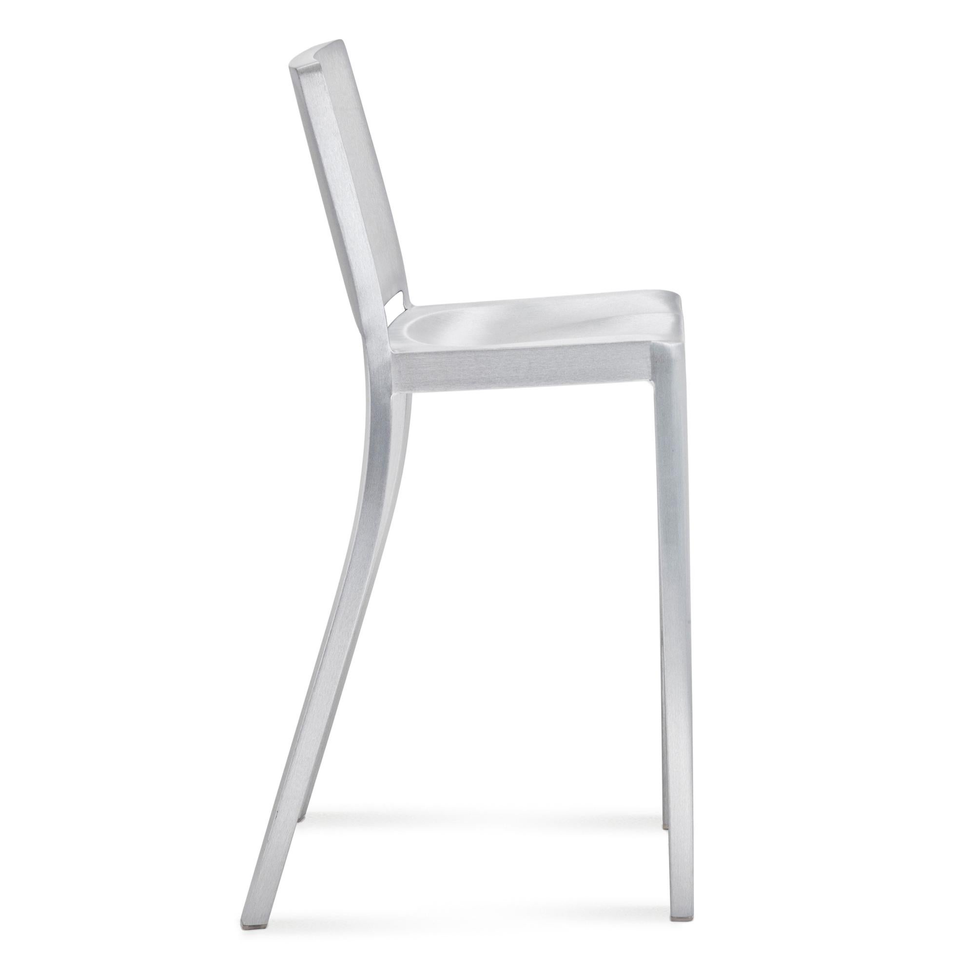 Philippe Starck Emeco Hudson Bar Stool in Hand Brushed Stainless Steel 3 Avail 3