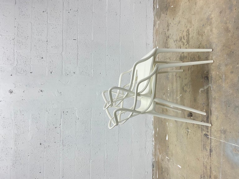 Plastic Philippe Starck & Eugeni Quitllet White Masters Chairs for Kartell - a Pair For Sale