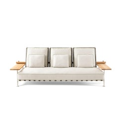 Philippe Starck 'Fenc-e-Nature' Outdoor Sofa, Steel, Teak and Fabric by Cassina