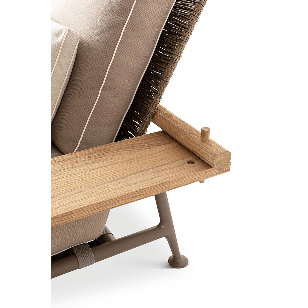 Italiano Divano per esterni 'Fenc-e-nature' di Philippe Starck, acciaio, teak e tessuto di Cassina in vendita