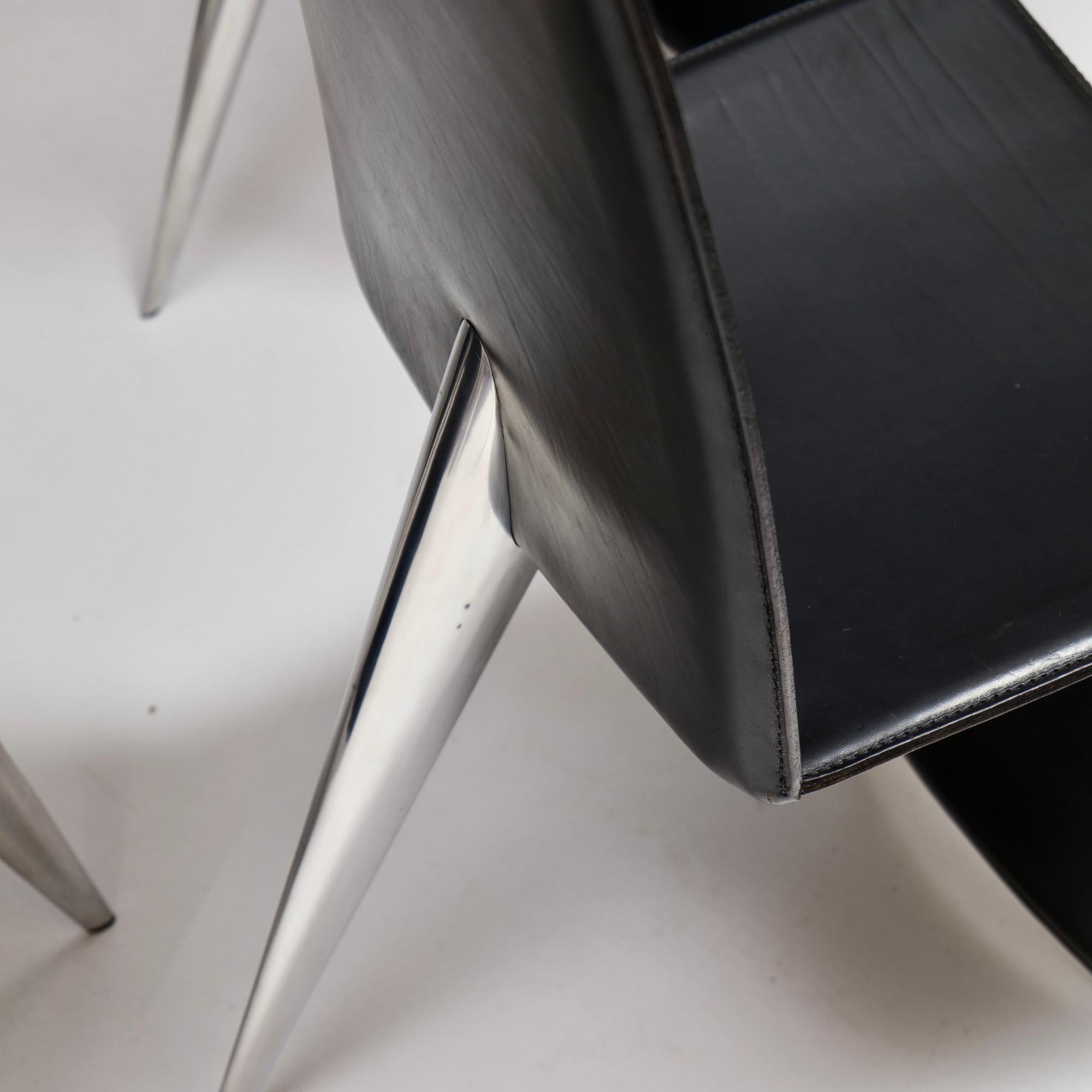 Set di 8 sedie da pranzo in pelle Philippe Starck per Aleph Driade Ed Archer in vendita 6