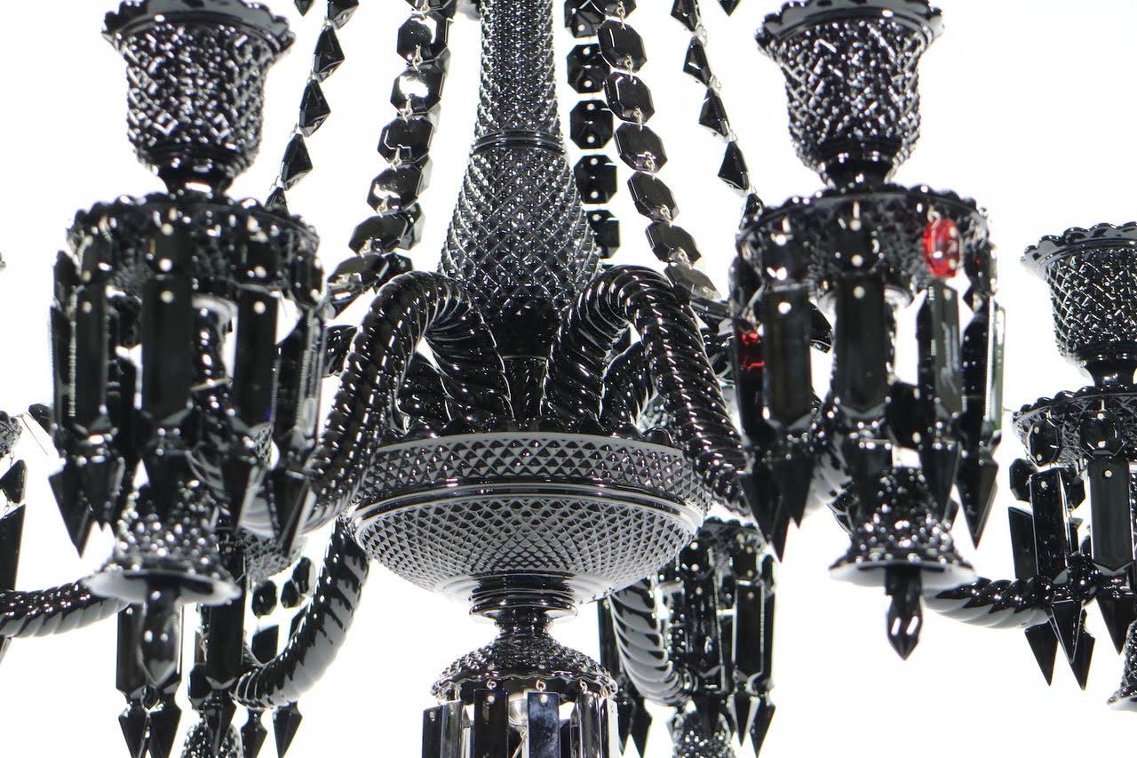 Modern Philippe Starck For Baccarat 'Zenith' Black Crystal Chandelier