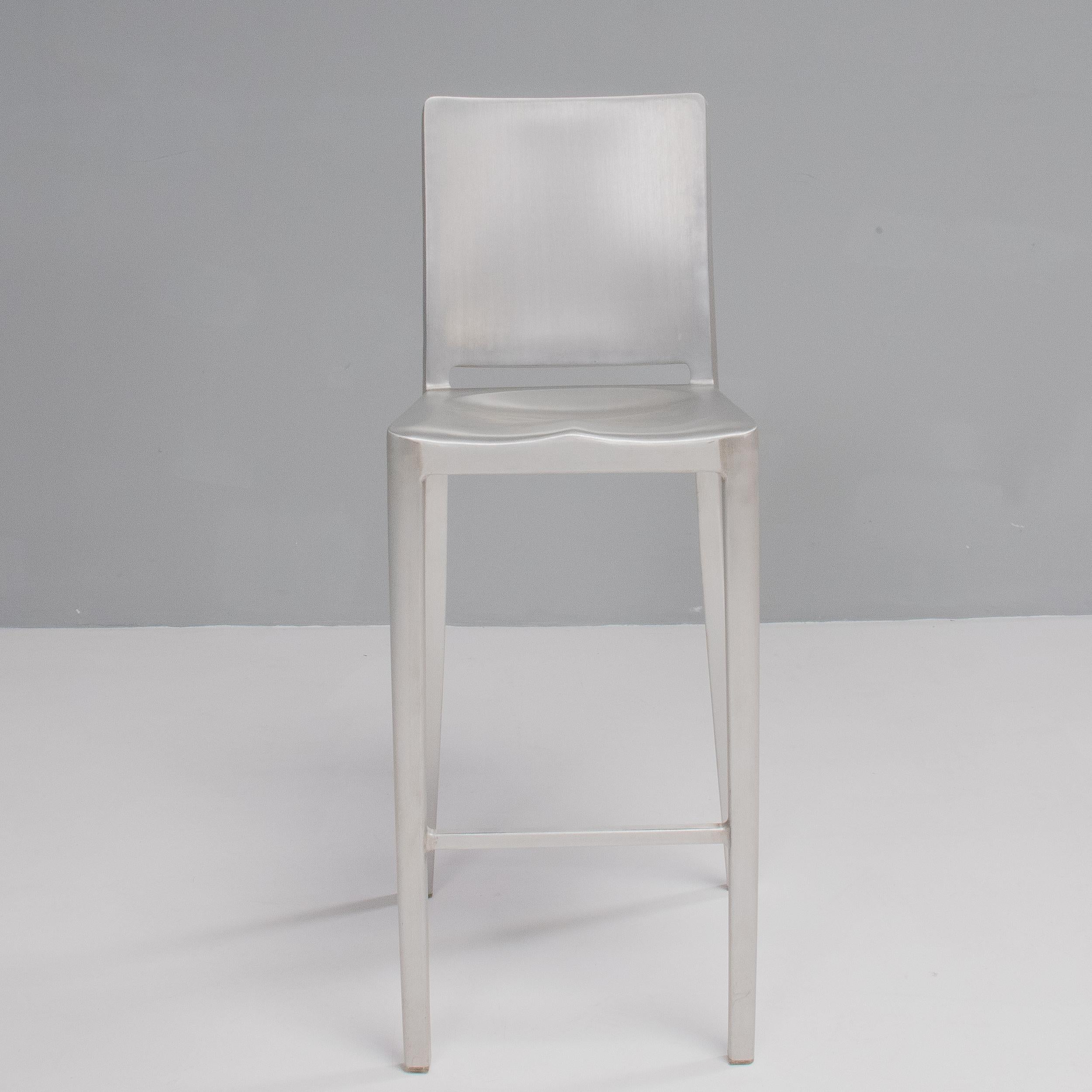 Philippe Starck for Emeco Brushed Aluminium Bar Stools, Set of 4 In Good Condition In London, GB