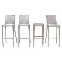 Philippe Starck for Emeco Brushed Aluminium Bar Stools, Set of 4