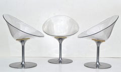 Chaises italiennes pivotantes Eros en lucite transparente de Philippe Starck pour Kartell, lot de 3