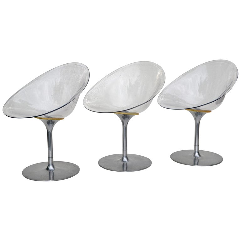 Chaises italiennes pivotantes Eros en lucite transparente de Philippe  Starck pour Kartell, lot de 3 En vente sur 1stDibs | chaise starck  transparente prix, chaise transparente starck kartell, chaise plexiglas  starck