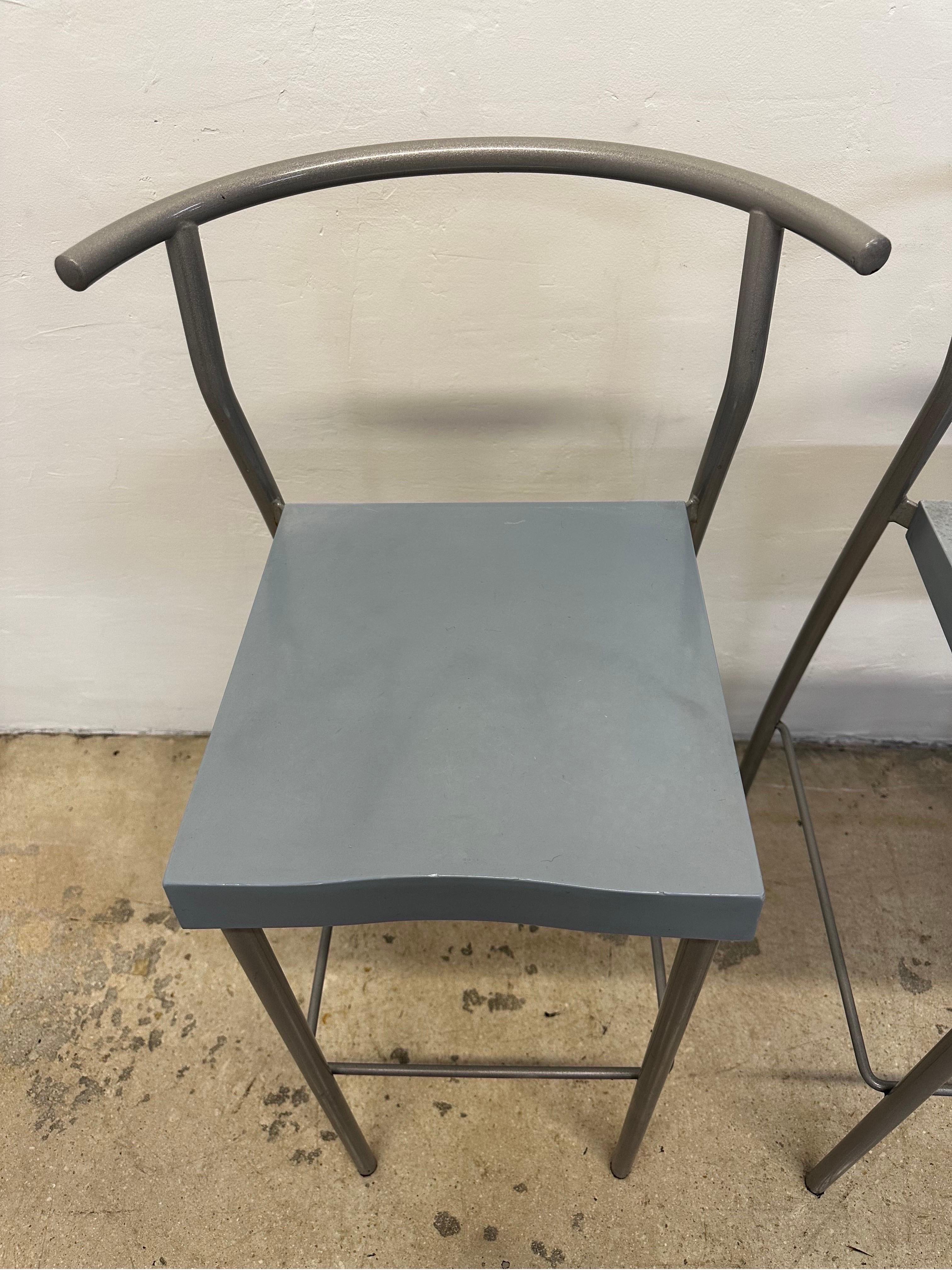 Philippe Starck Hi-Glob Stools for Kartell - a Pair In Distressed Condition In Miami, FL