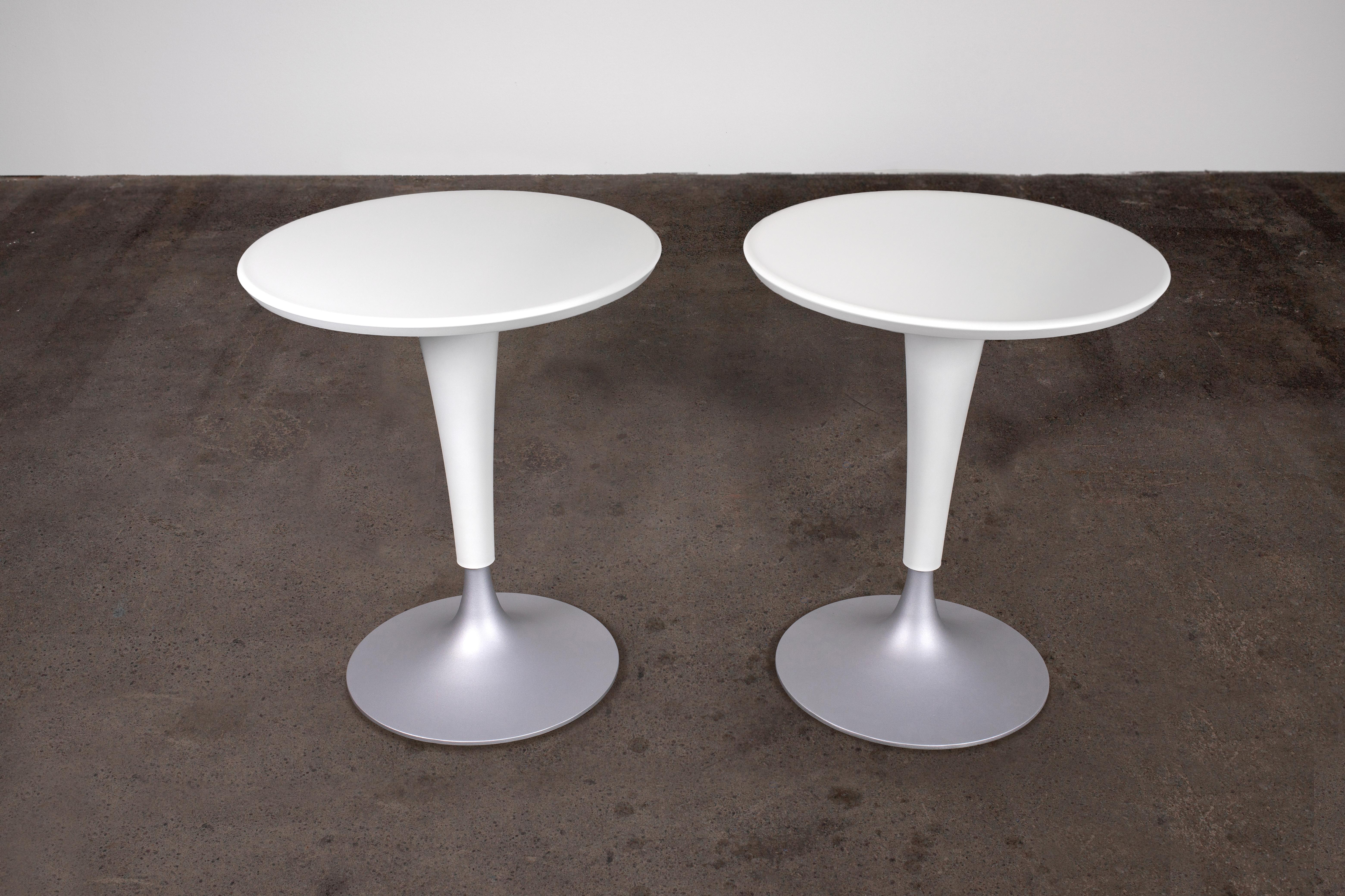 Mid-Century Modern Philippe Starck In/Outdoor Round White Tulip Bar Tables 