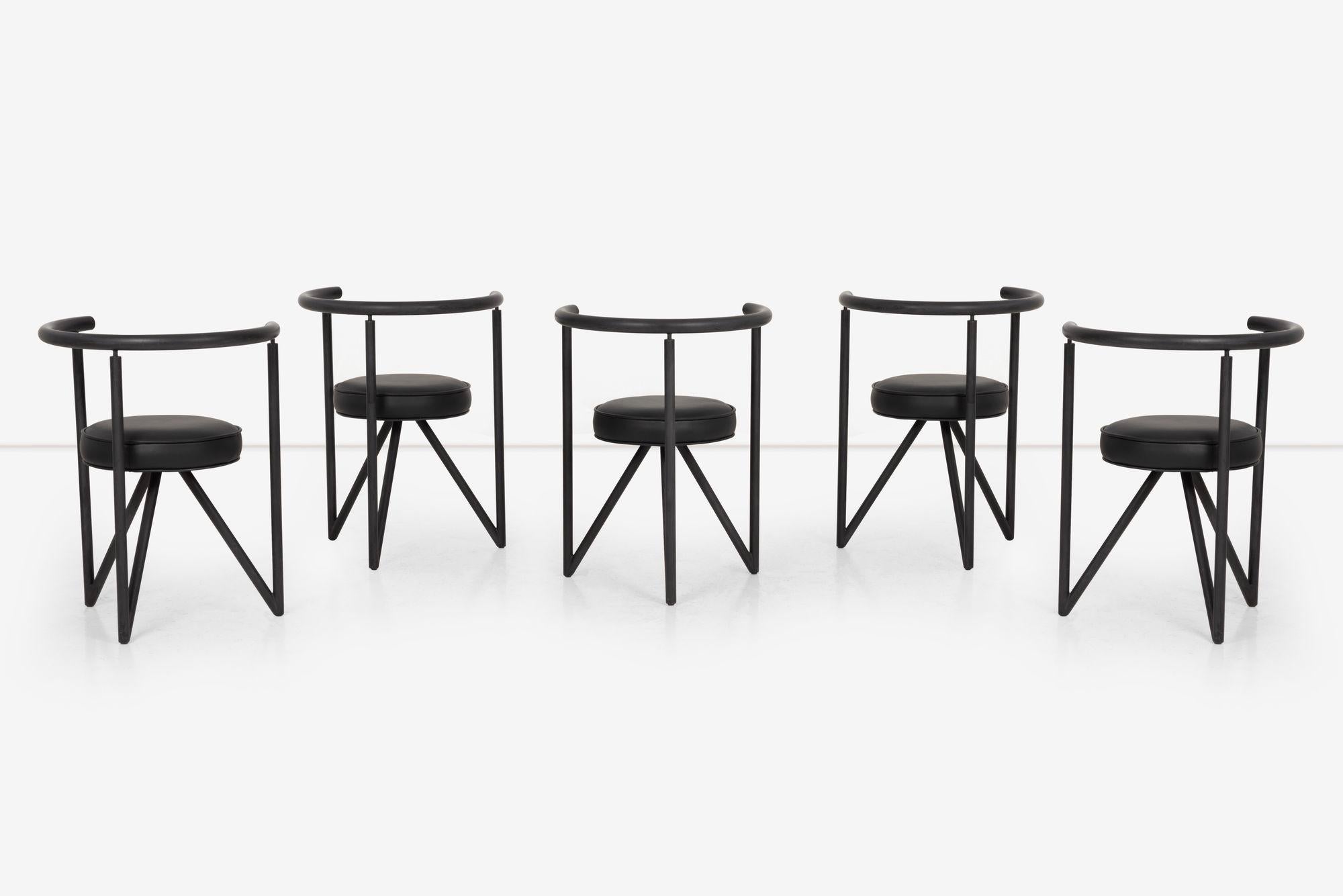 Metal Philippe Starck Miss Dorn Chairs, set of Five by Disform, Spain 1982