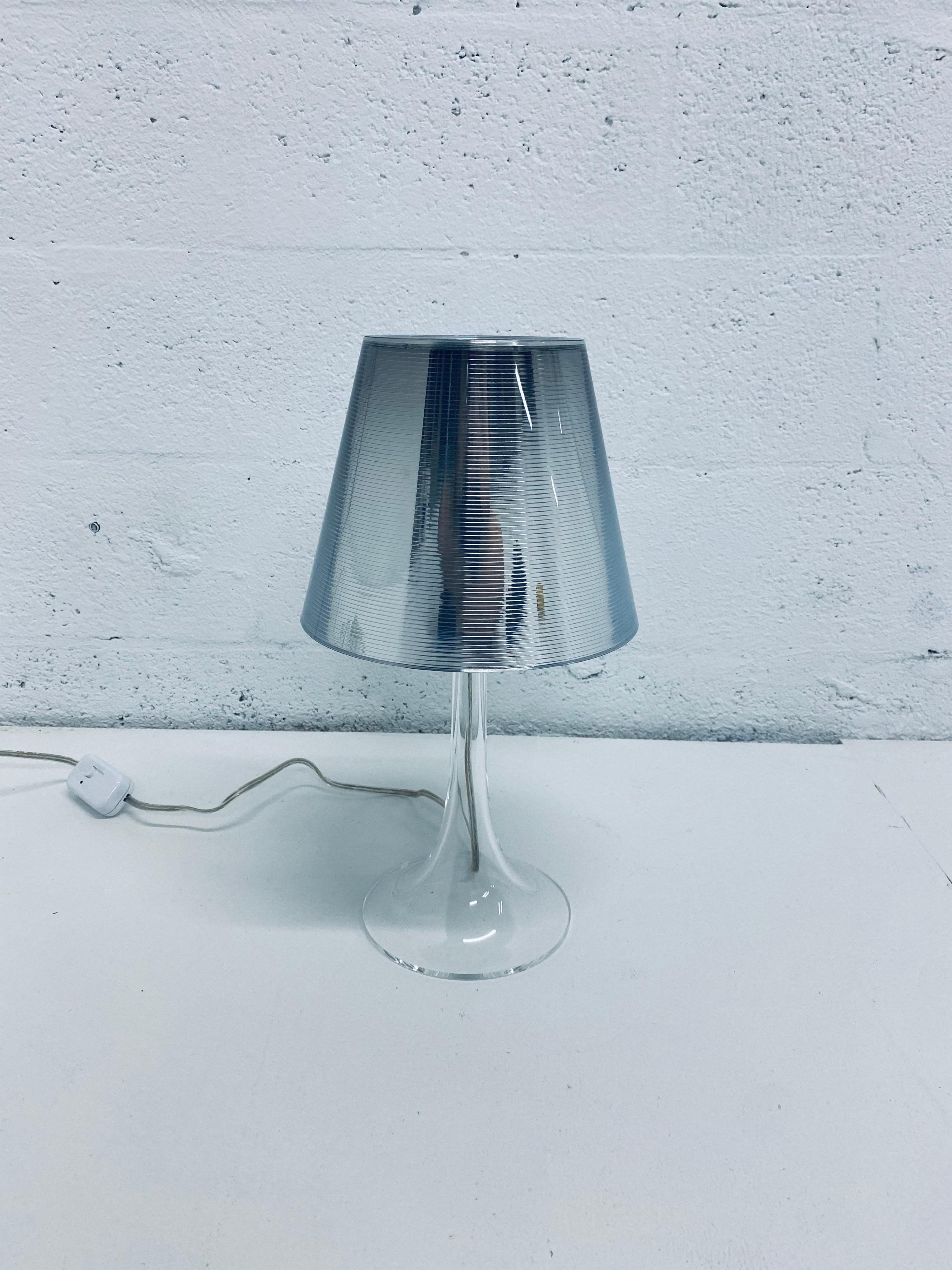 Contemporary Philippe Starck Miss K Aluminized Silver Table Lamp for Flos