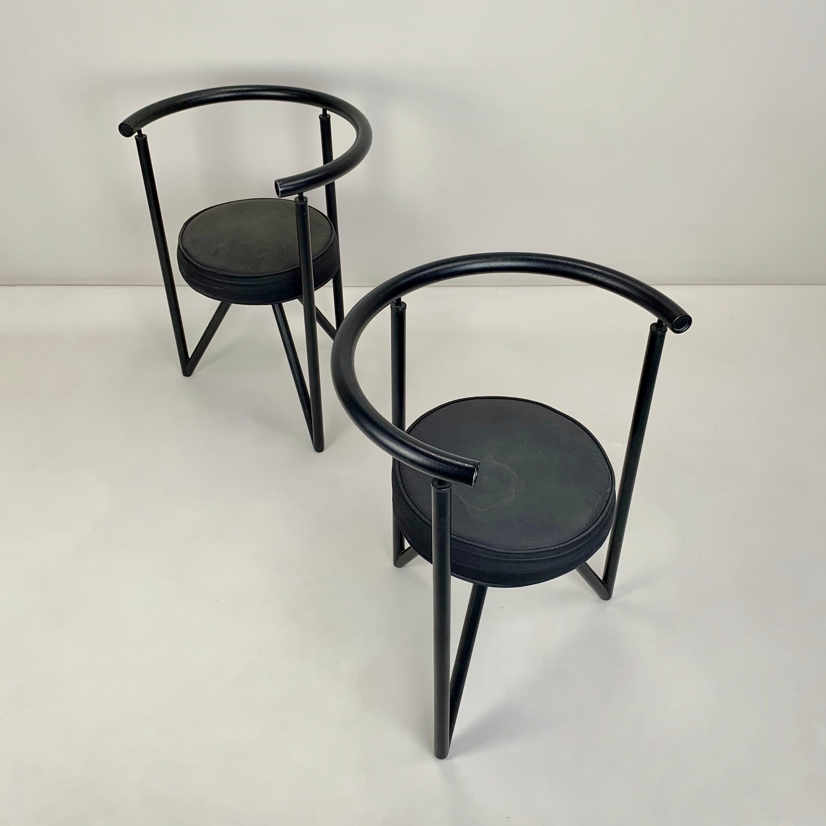 Metal Philippe Starck Pair Of Miss Dorn Model Armchairs for Disform, c. 1982 For Sale