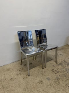 Philippe Starck Polished Aluminum "Hudson" Chairs for Emco - A Pair