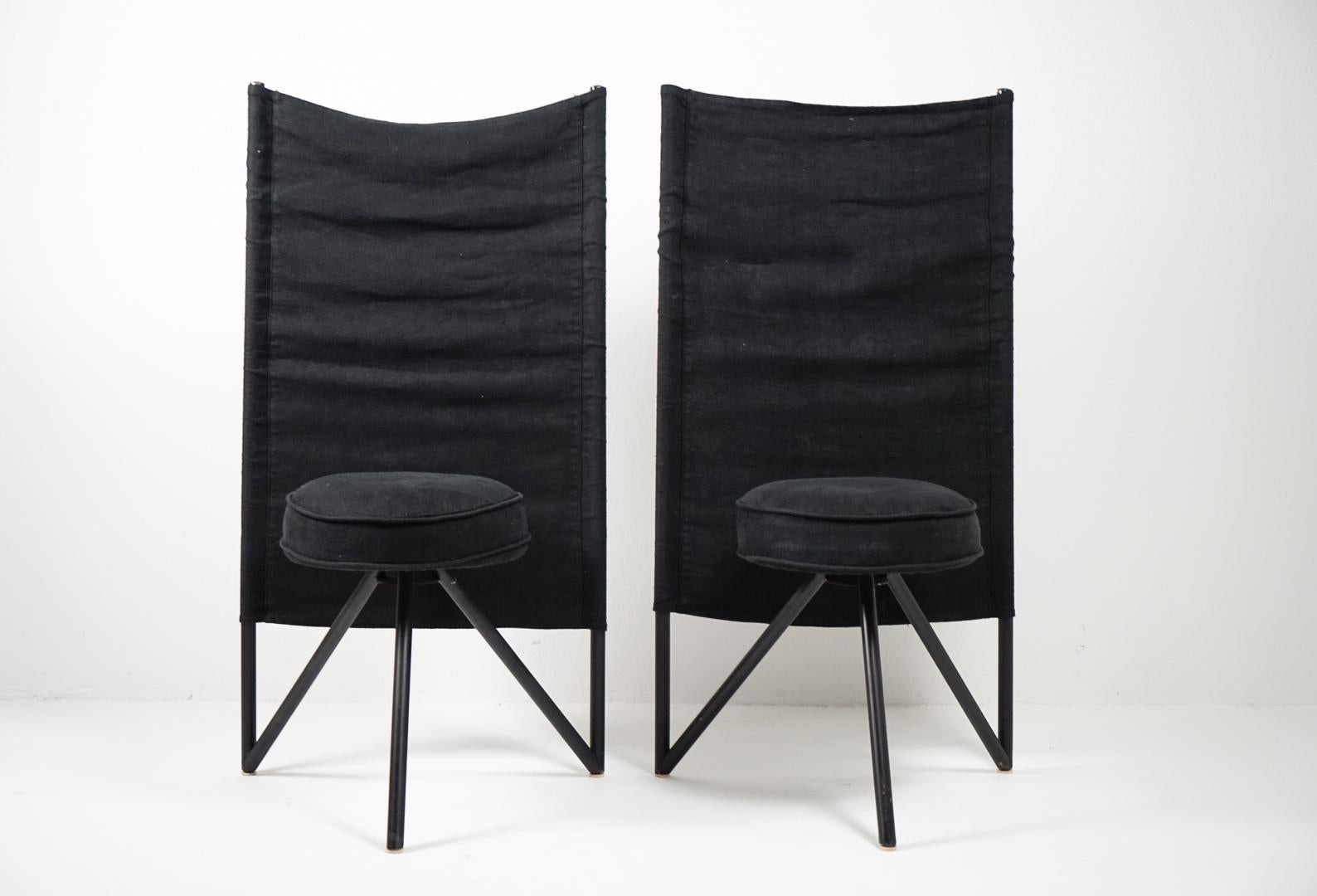 Metal Philippe Starck Rare Miss Wirt Chairs 1982 Post Modern