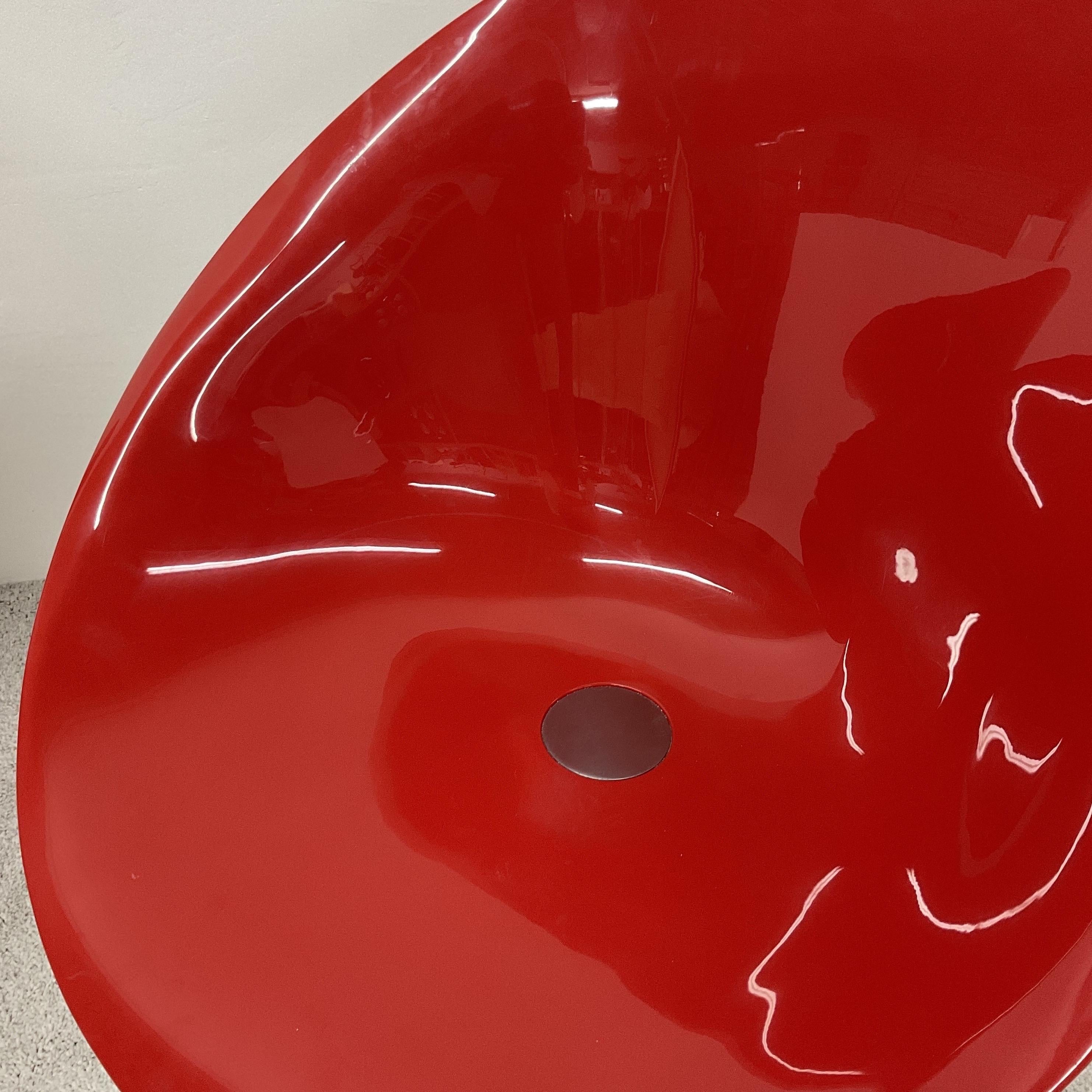 Philippe Starck für Kartell: Rote Eros-Stühle mit Aluminiumsockeln, Paar 6
