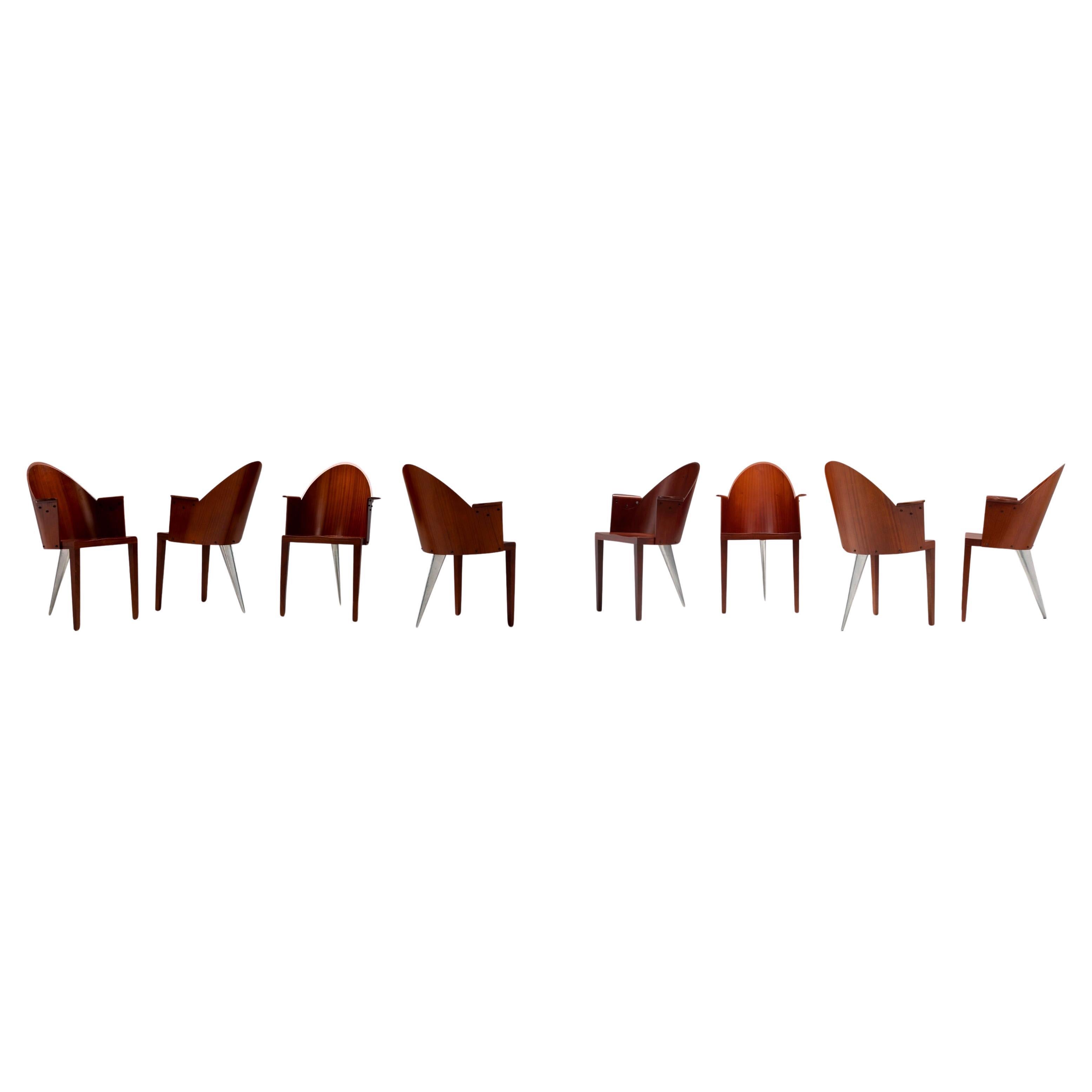 Philippe Starck Set of 8 Dining Chairs from the Royalton Hotel, New York 1988 For Sale