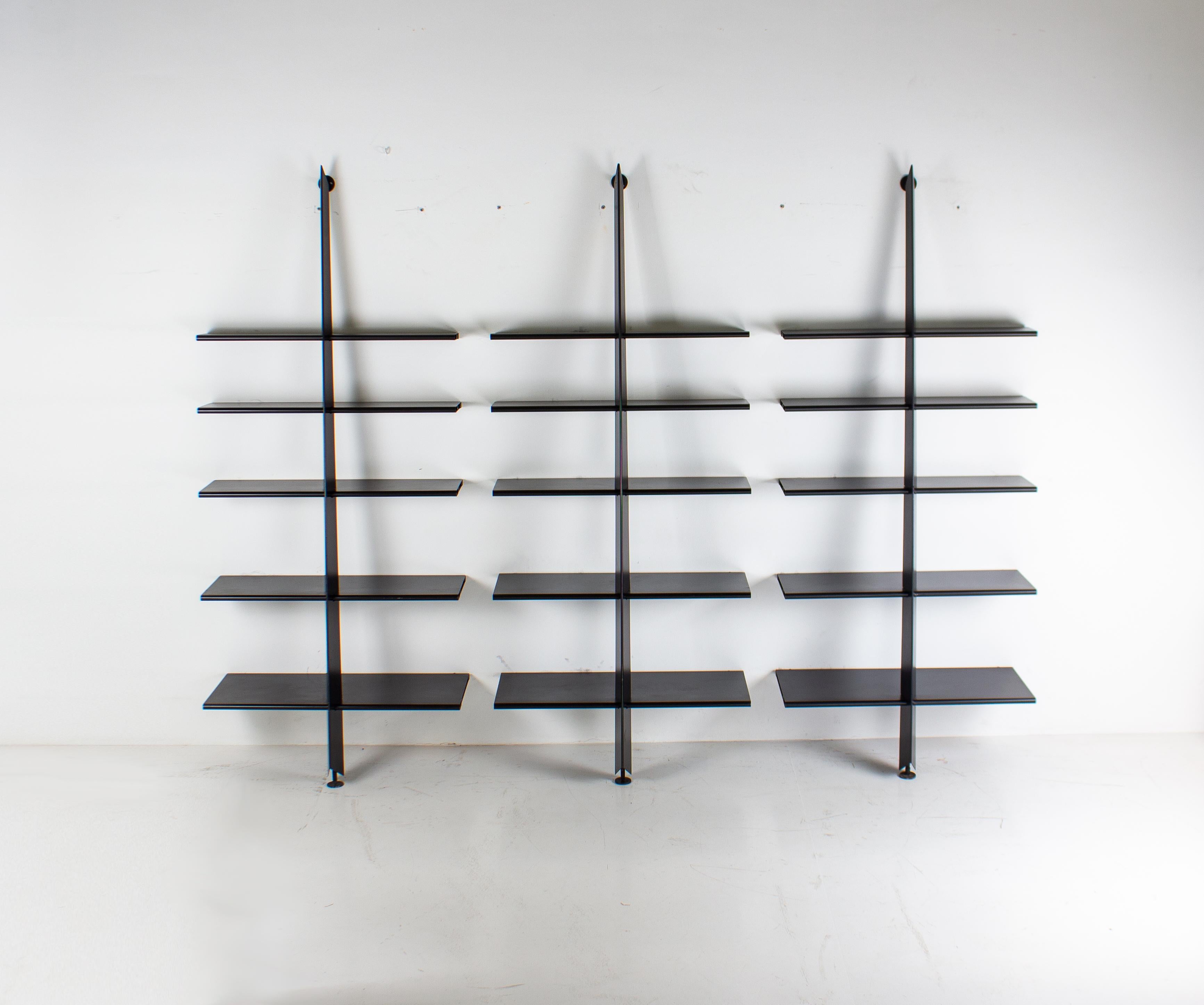 Philippe Starck, set of three Mac Gee Black Bookcases for Baleri Italia, 1984 In Good Condition For Sale In Milan, IT