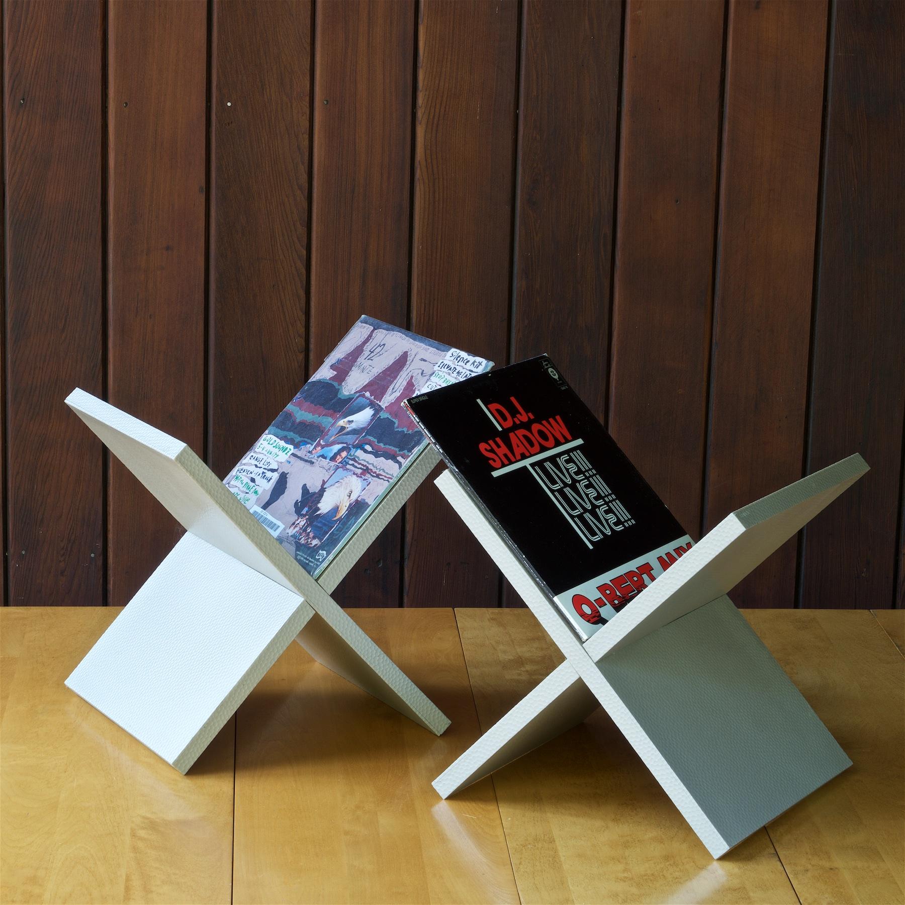 Philippe Starck Silver X Racks HiFi Vinyl Record Album LP Book Shelf Sculpture In Fair Condition In Hyattsville, MD