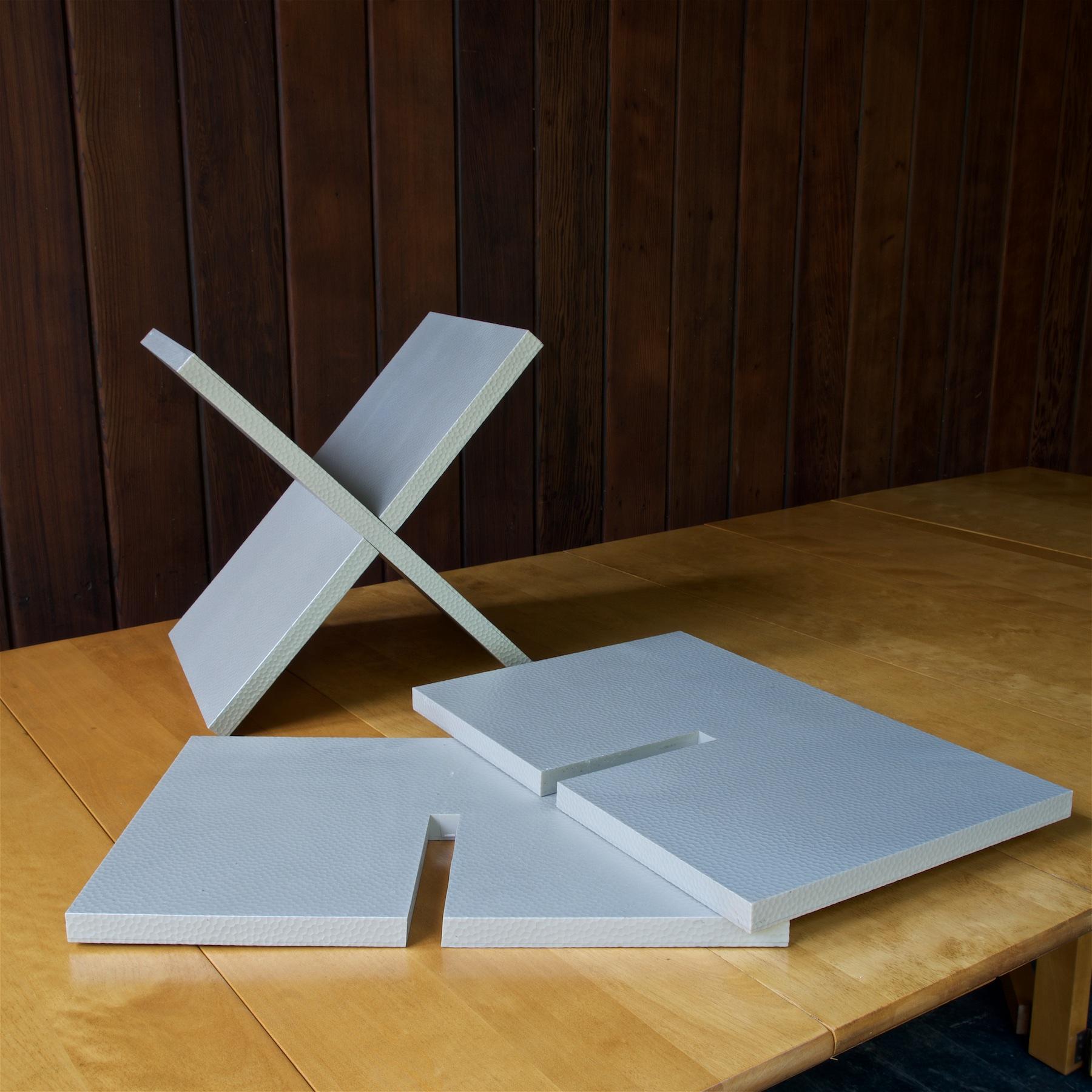 Late 20th Century Philippe Starck Silver X Racks HiFi Vinyl Record Album LP Book Shelf Sculpture