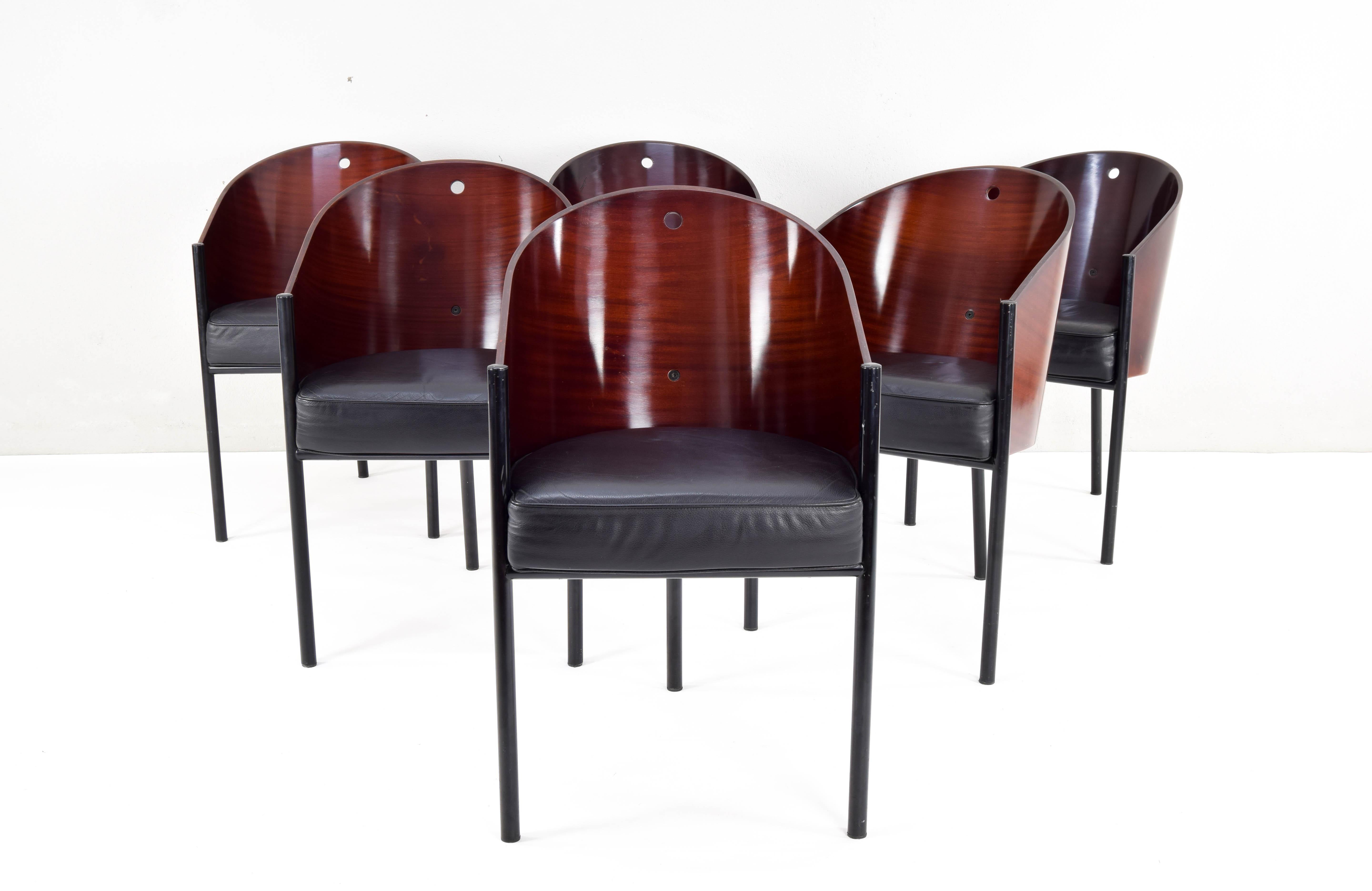 Italian Philippe Starck Six Mid-Century Modern Costes Armchairs, Aleph Driade Italy, 80s