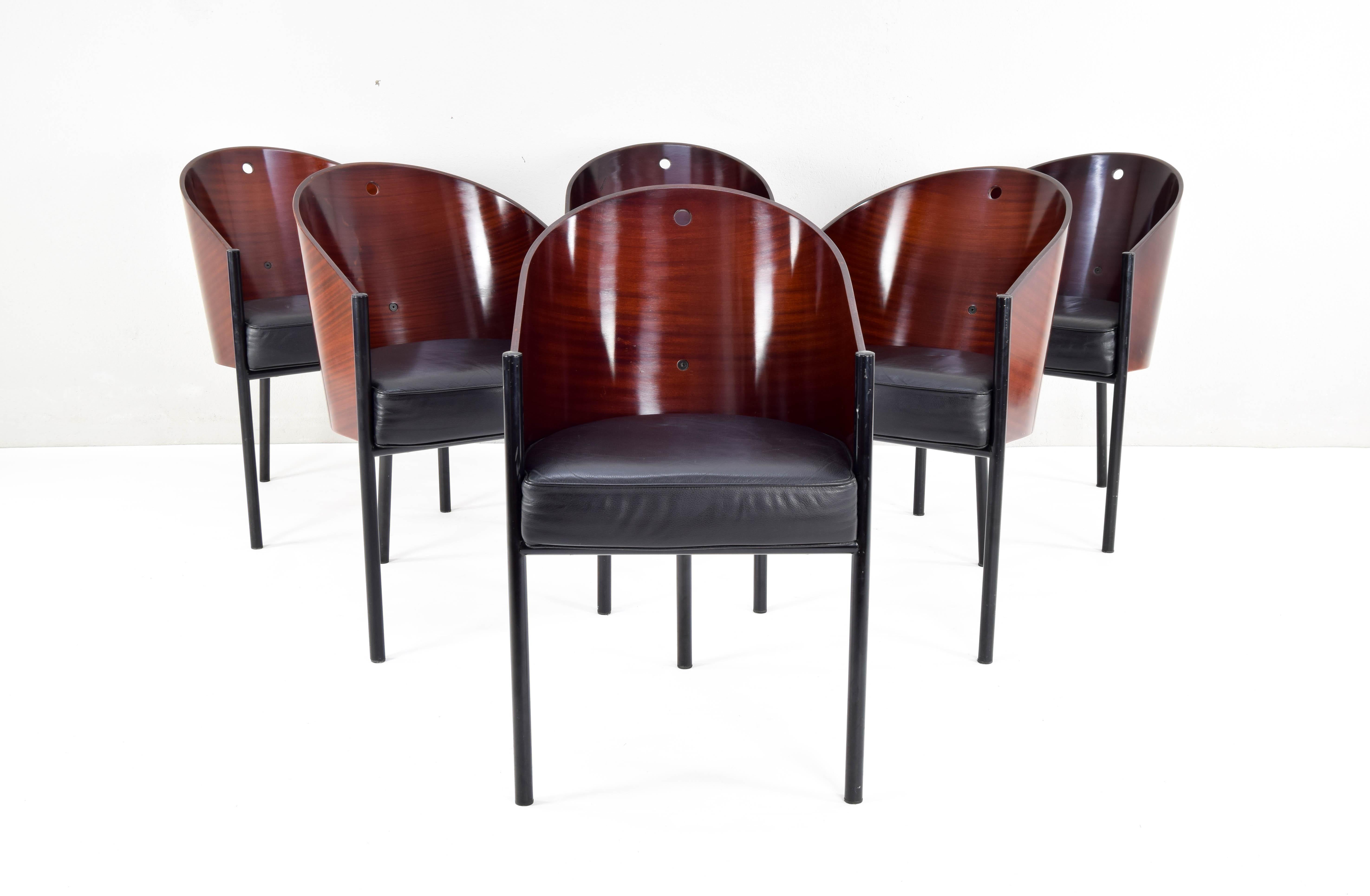 Philippe Starck Six Mid-Century Modern Costes Armchairs, Aleph Driade Italy, 80s In Good Condition In Escalona, Toledo
