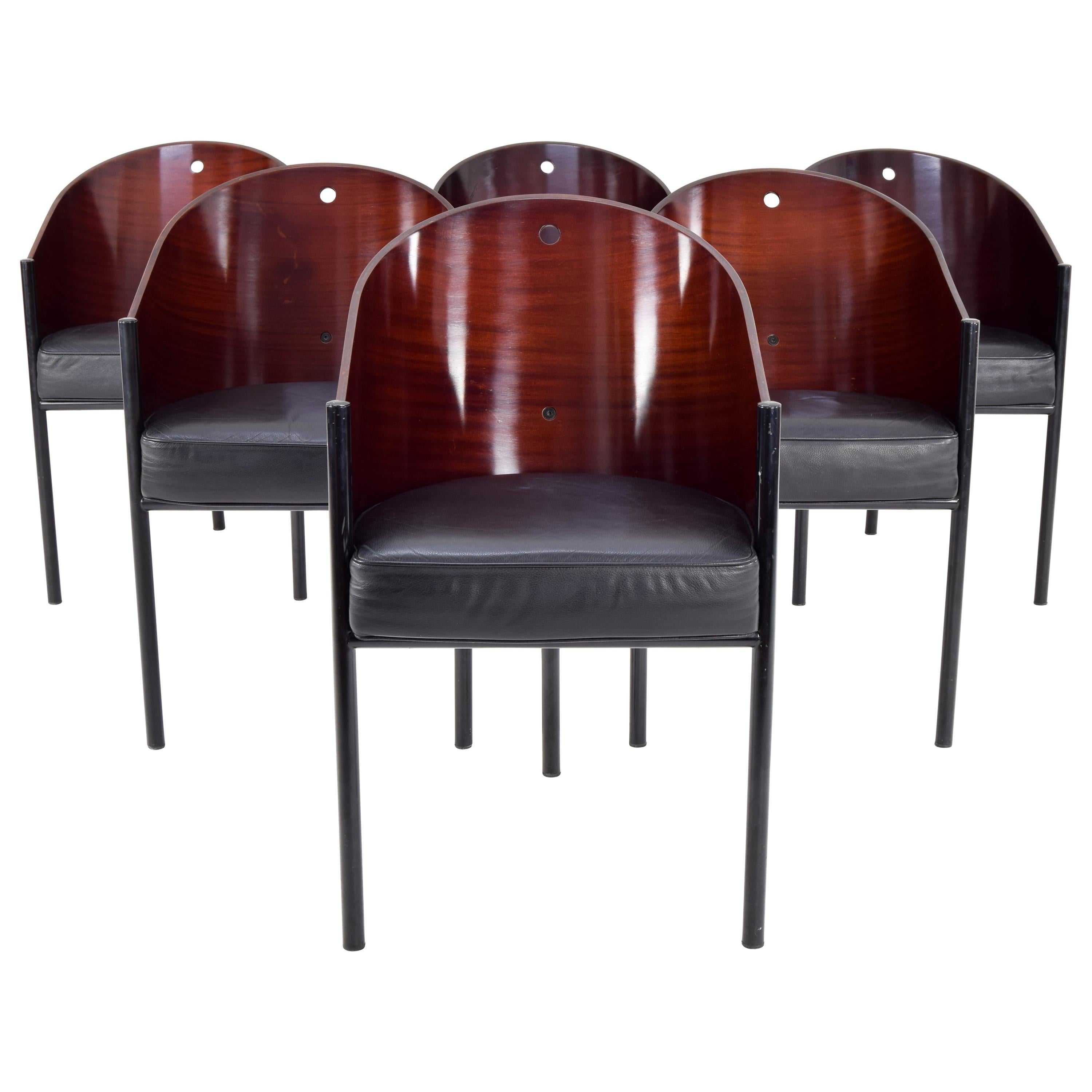 Philippe Starck Six Mid-Century Modern Costes Armchairs, Aleph Driade Italy, 80s