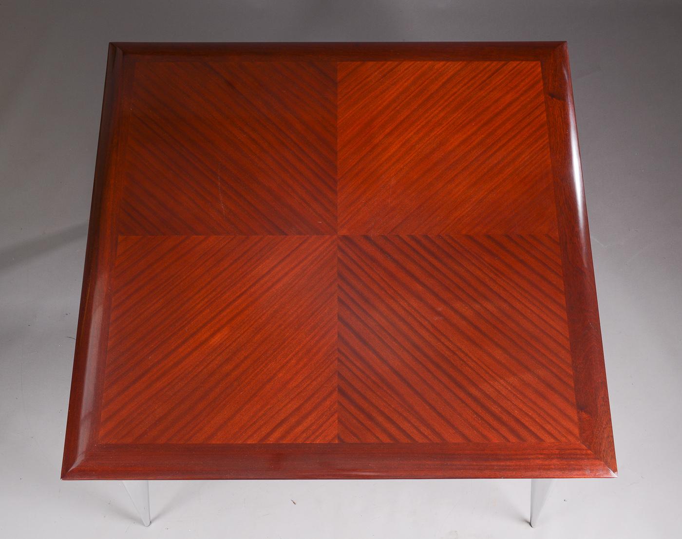 Philippe Starck Square Mahogany Dining Table M 'Serie Lang' for Driade Aleph For Sale 5