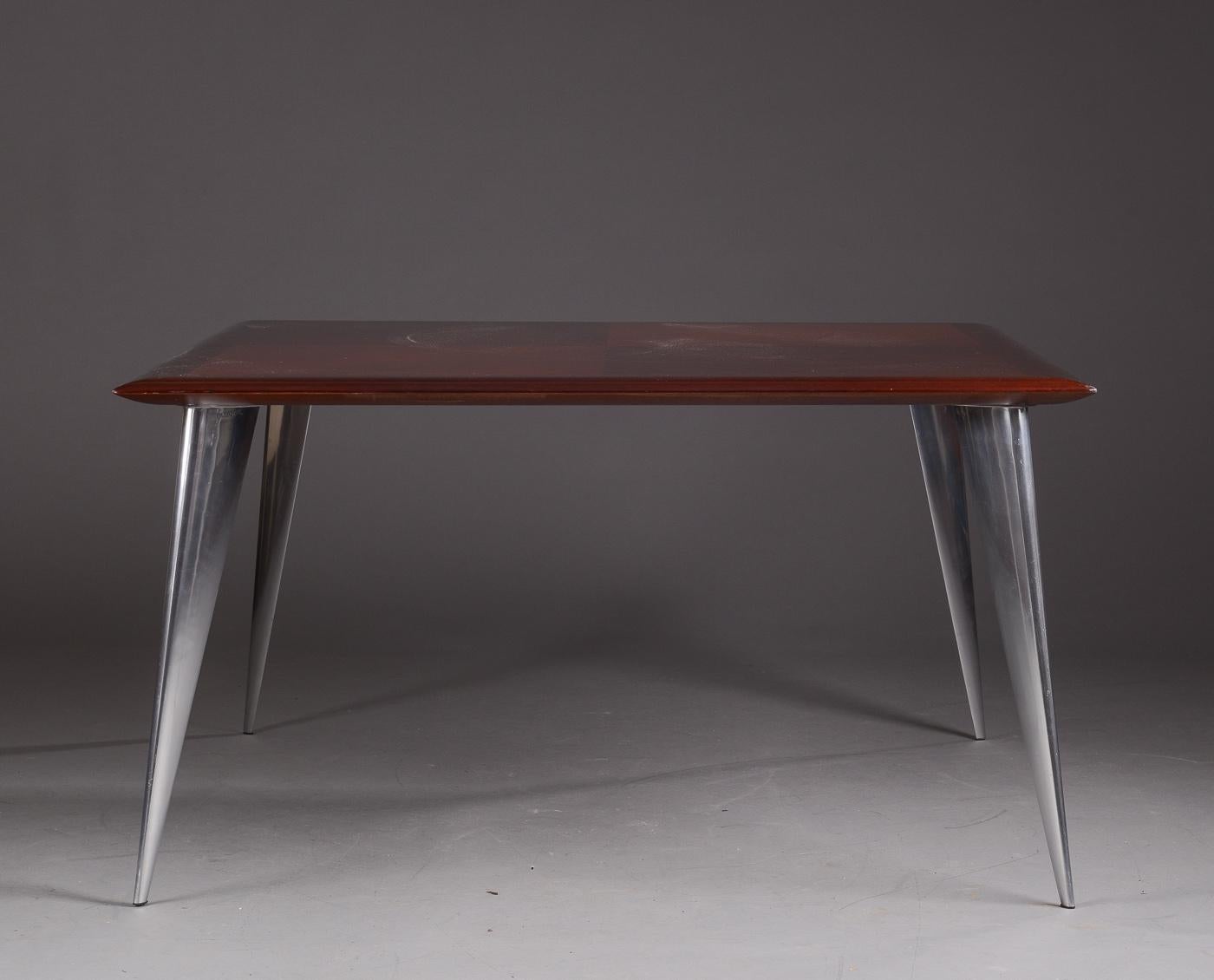 Philippe Starck Square Mahogany Dining Table M 'Serie Lang' for Driade Aleph For Sale 6