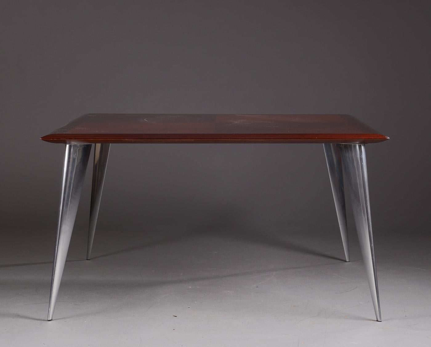 Philippe Starck Square Mahogany Dining Table M 'Serie Lang' for Driade Aleph For Sale 4