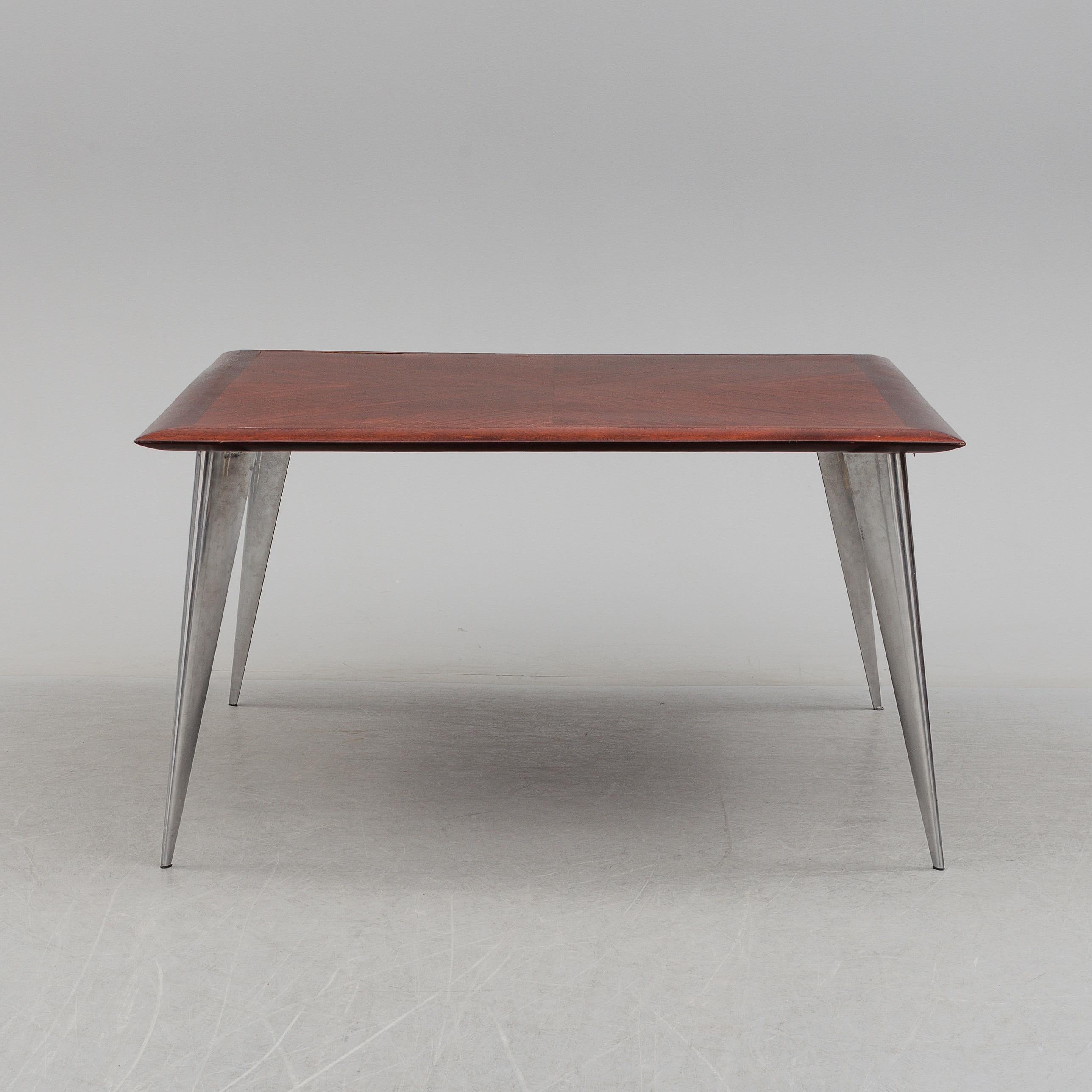 Philippe Starck Square Mahogany Dining Table M 'Serie Lang' for Driade Aleph For Sale 2