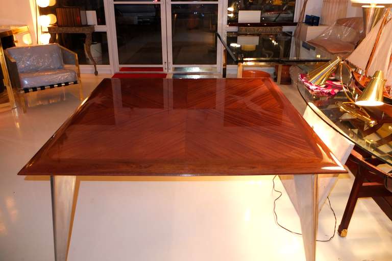 French Philippe Starck Square Mahogany Dining Table M 'Serie Lang' for Driade Aleph For Sale