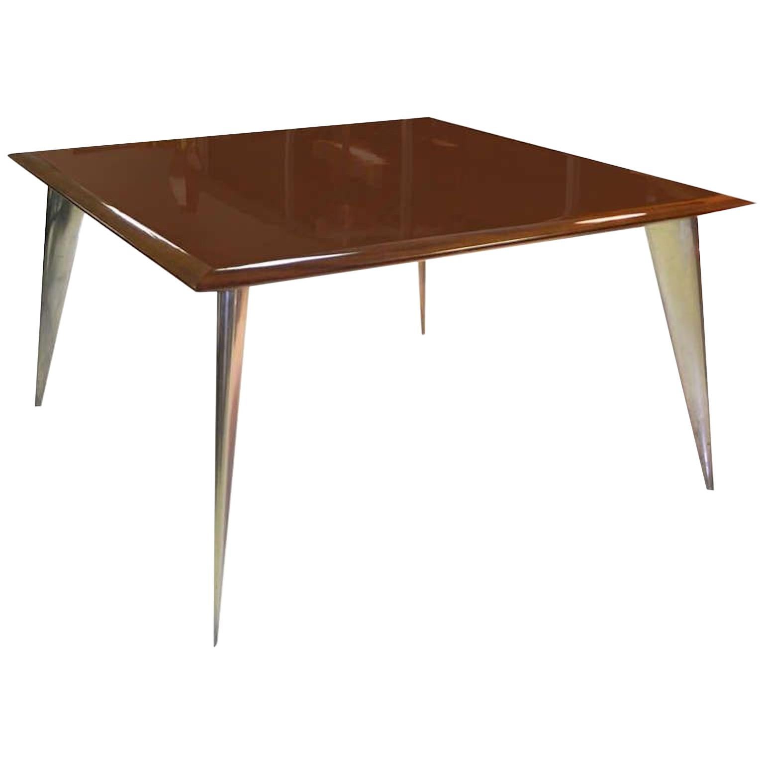 Philippe Starck Square Mahogany Dining Table M 'Serie Lang' for Driade Aleph