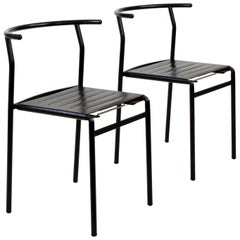 Philippe Starck Two Leather 'Café Chairs' for Baleri Italia, 1984, Café Costes