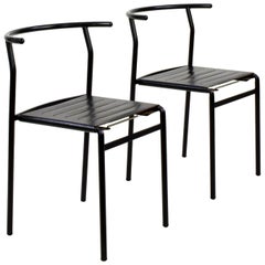 Philippe Starck Two Leather 'Café Chairs' for Baleri Italia, 1984, Café Costes