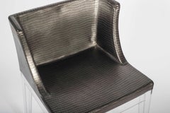 Philippe Stark Mademoiselle Chair Metalic Fabric and Clear Legs