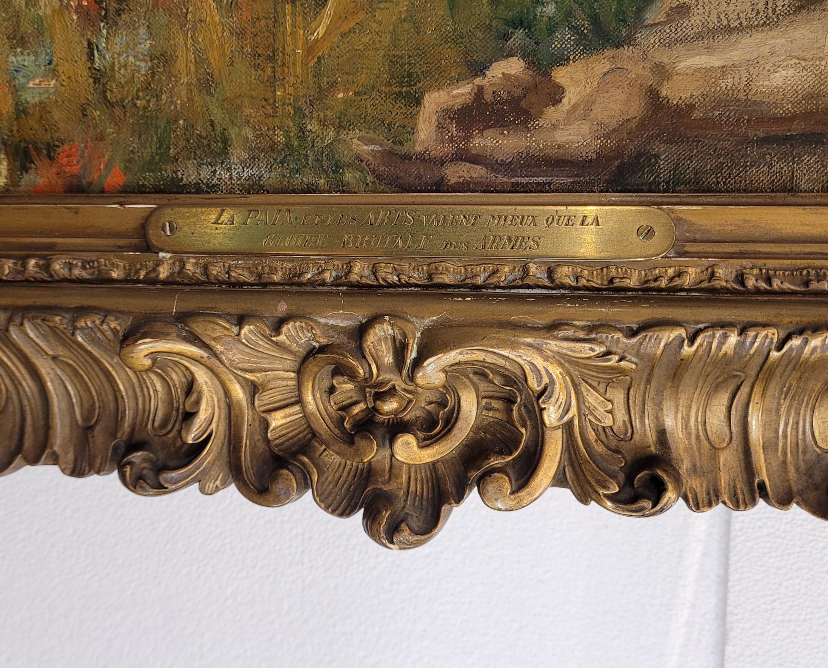 Flemish School Oil on Canvas Allegory of Peace and the Arts Philippe Swyncop For Sale 5