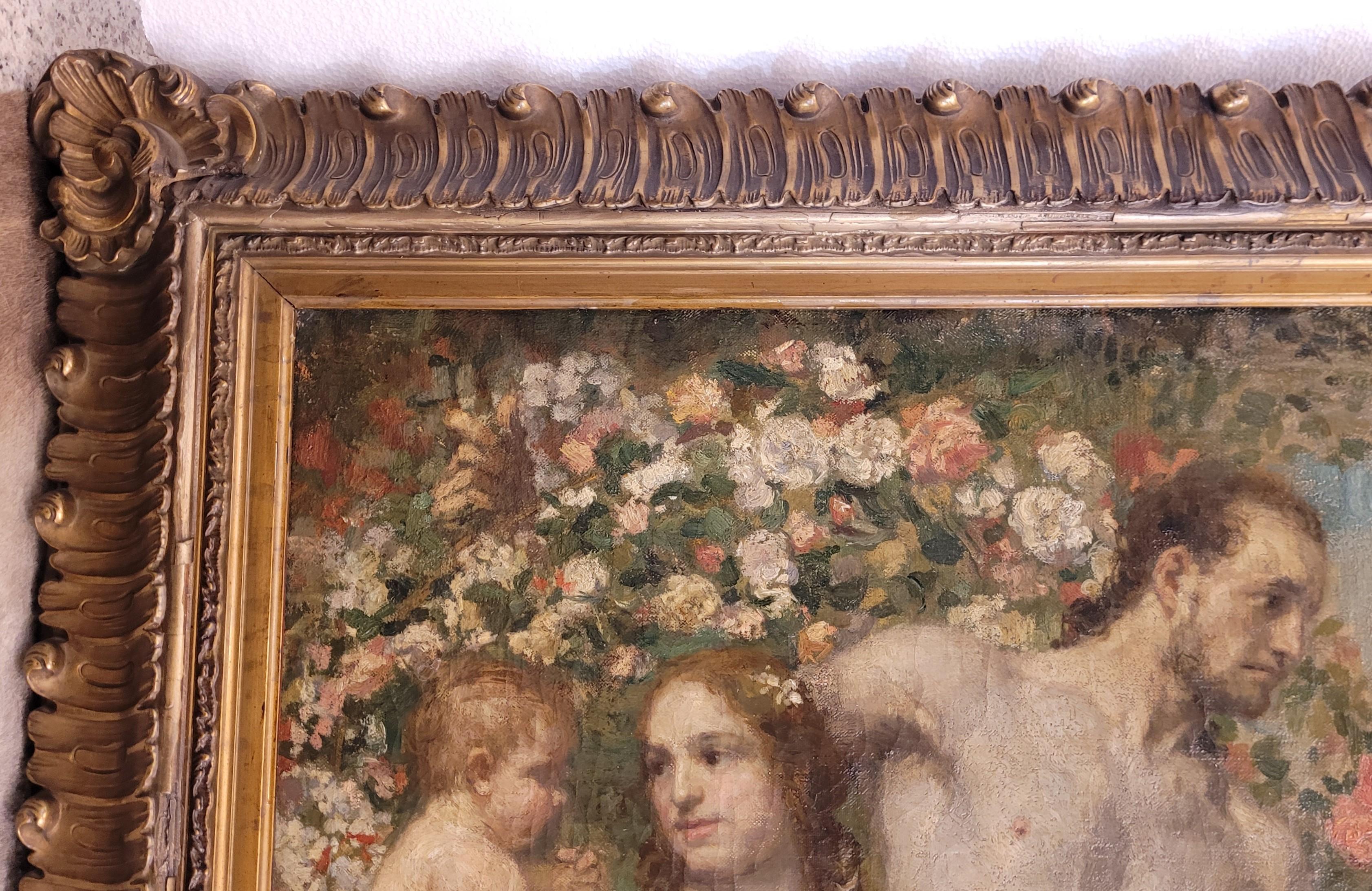 Flemish School Oil on Canvas Allegory of Peace and the Arts Philippe Swyncop For Sale 15