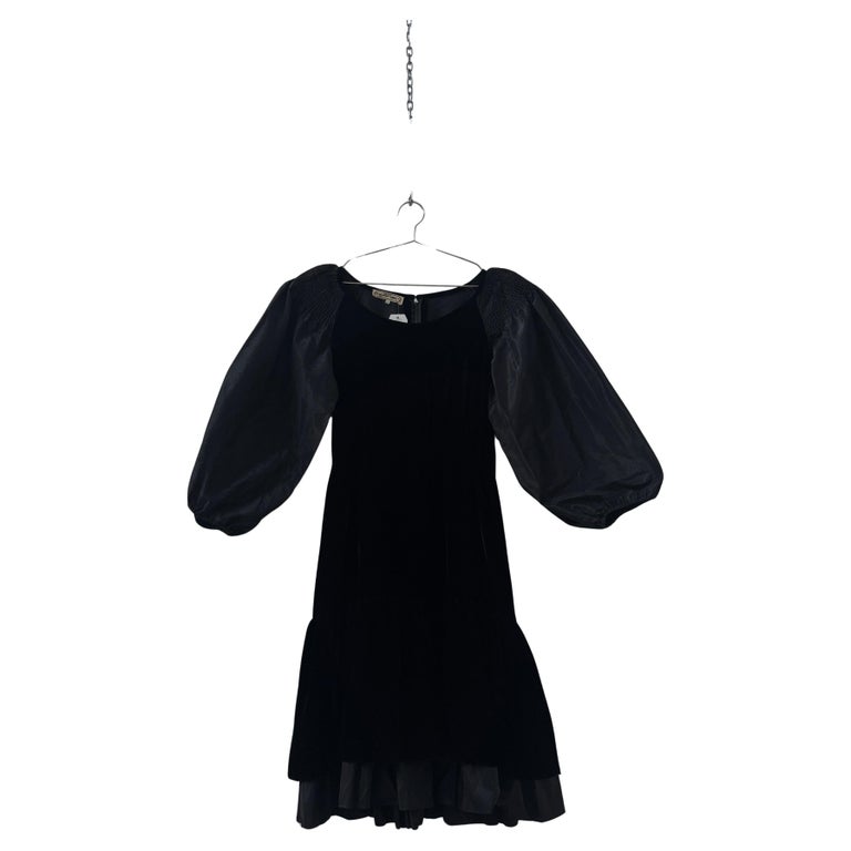 macys mens black dress shoes Charcoal Black Balloon Sleeve Dress – The Svaya main image 0