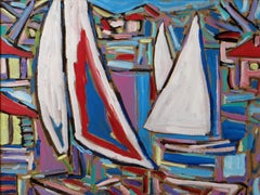 Philippe VISSON (1942-2008), Painting "Poussée de vent", 1997