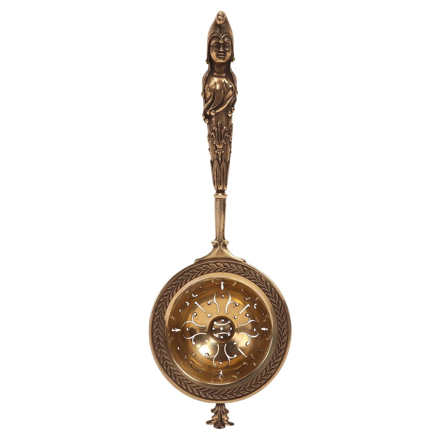 Colino per tè in argento di Philippe Wolfers, Belgio, 1900. in vendita
