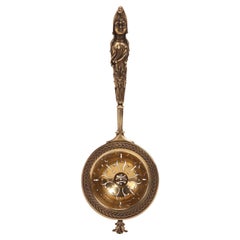 Philippe Wolfers silver guilt tea strainer, Belgium 1900.