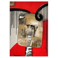 Philippe Zanolino - Oil on canvas, Red, Abstract
