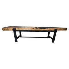 Philippine Kamagong Wooden Bench With Iron Base