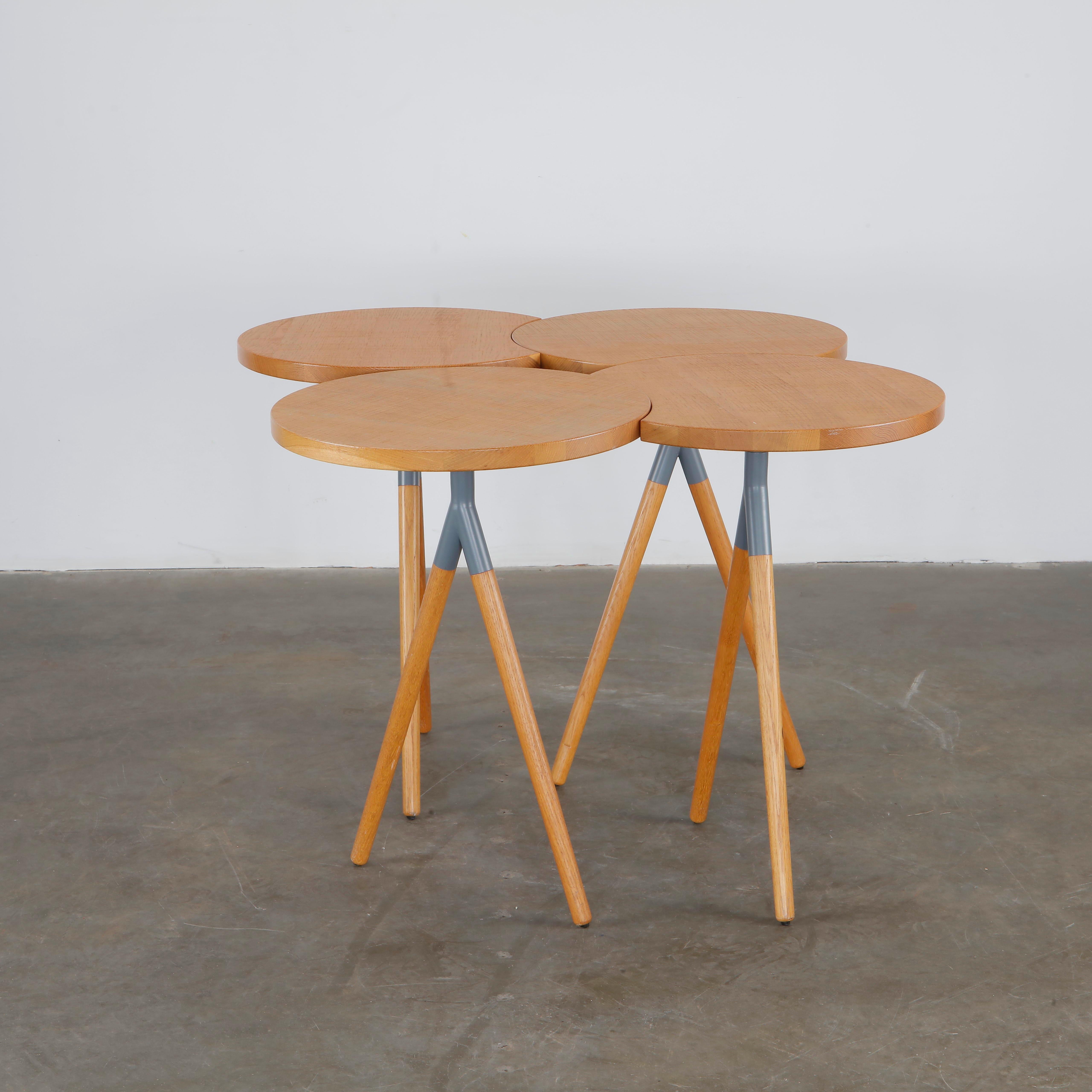 Philippine Lemaire, Itisy Konsole, ineinandergreifende runde Platten, für Ligne Roset (Holz) im Angebot