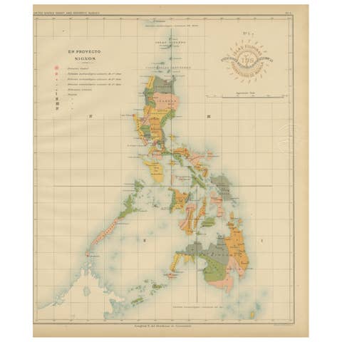 Philippine Meteorological & Seismological Network Map – Manila Observatory, 1899